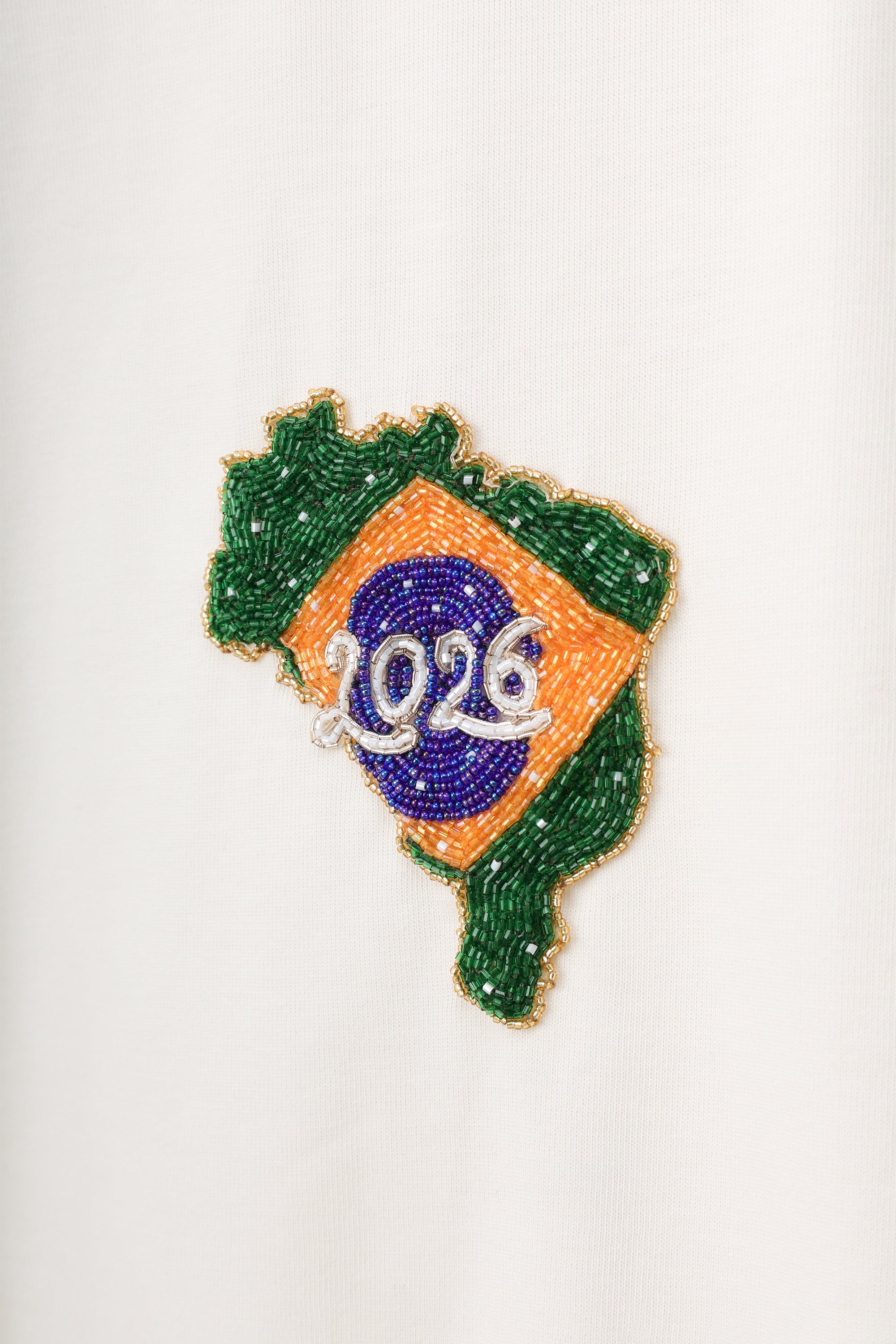 "Le Brazil 2026" hand embroidered T-Shirt