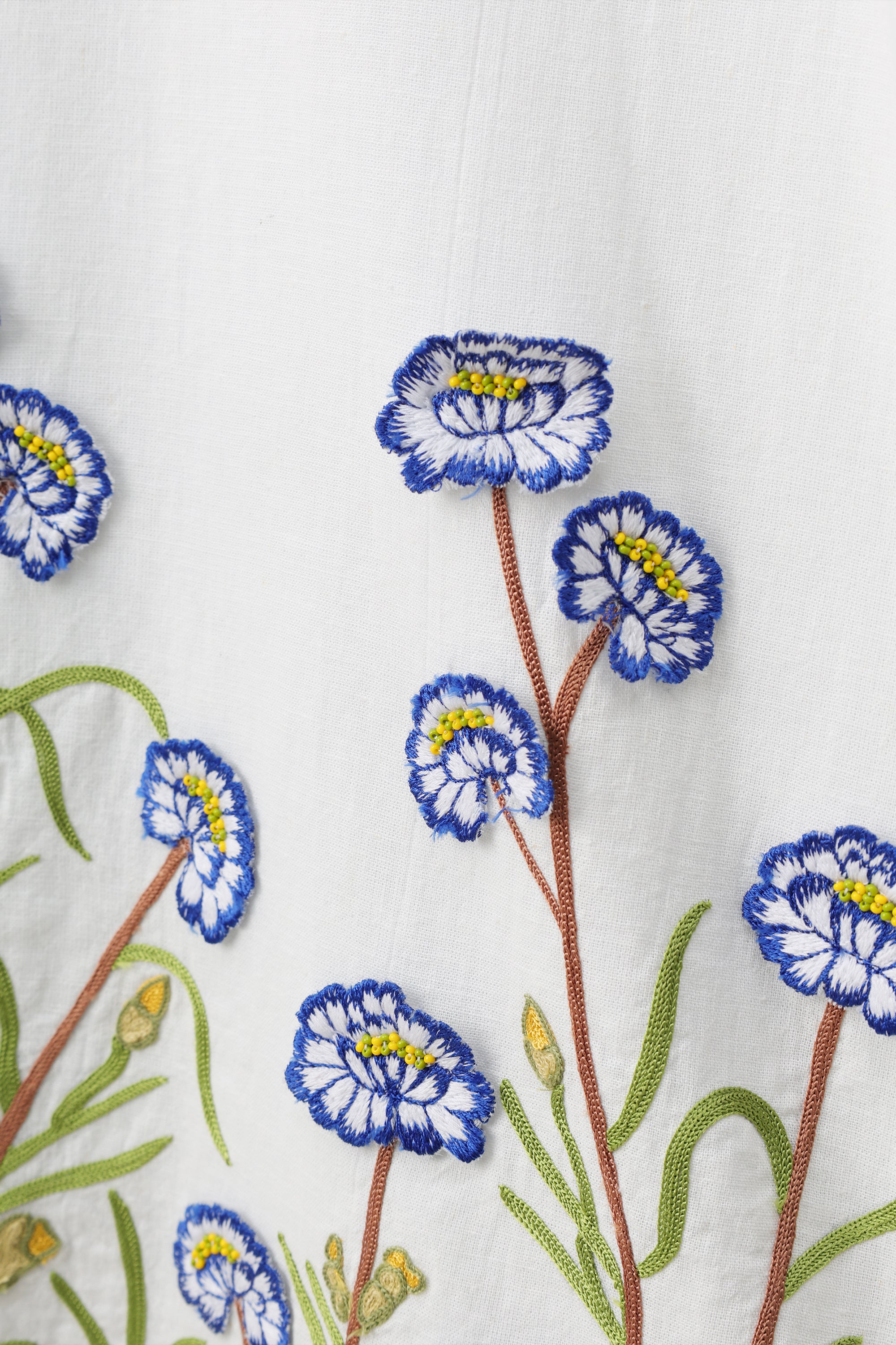 "Daisies in Paradise" hand embroidered shirt