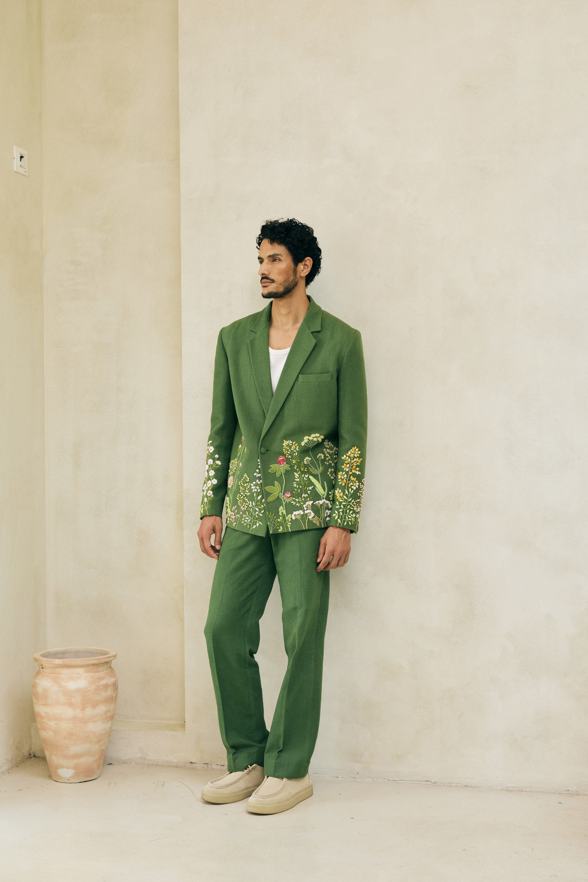 Formal pants- Moss green