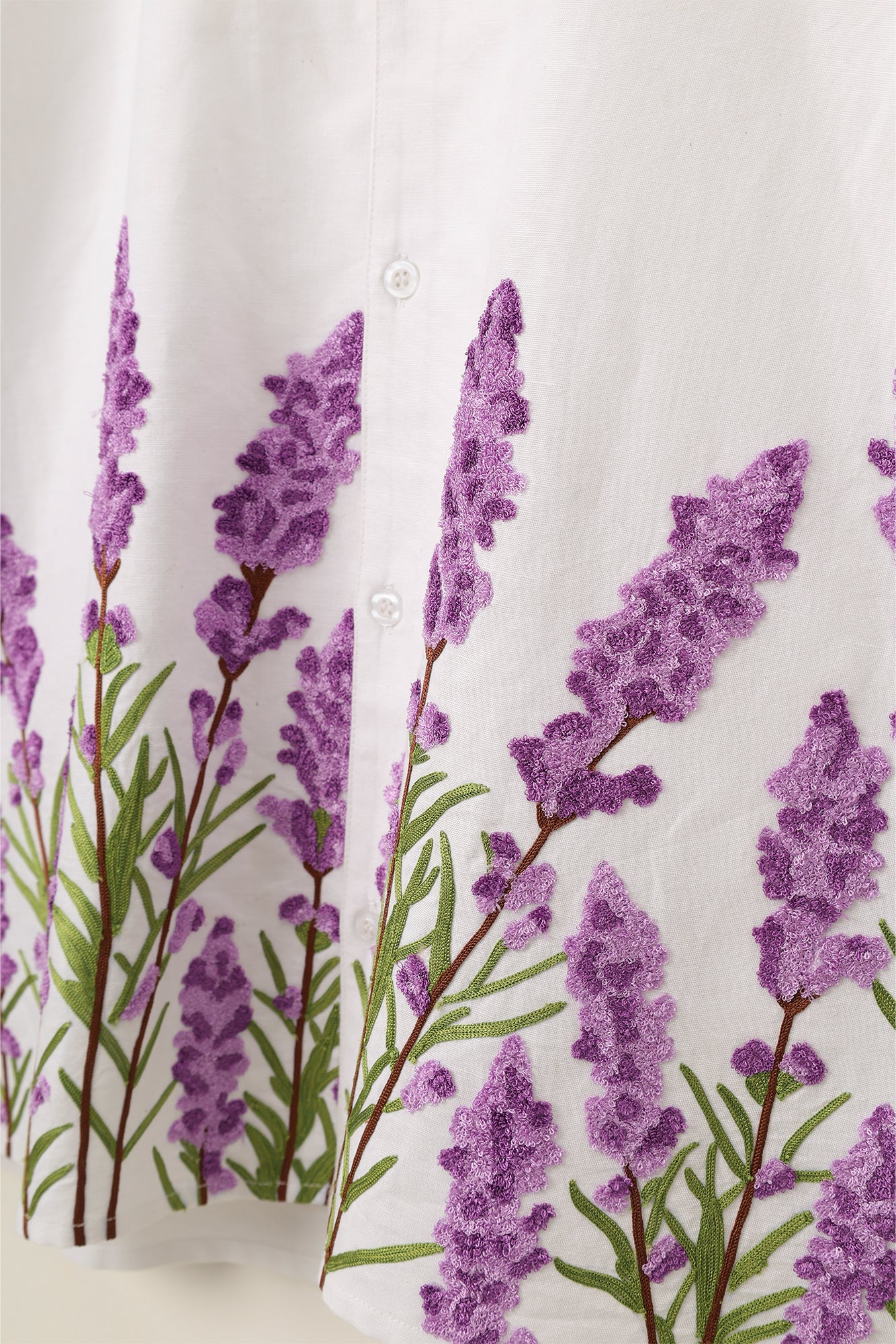 "Le Lavender" embroidered Shirt-Ivory