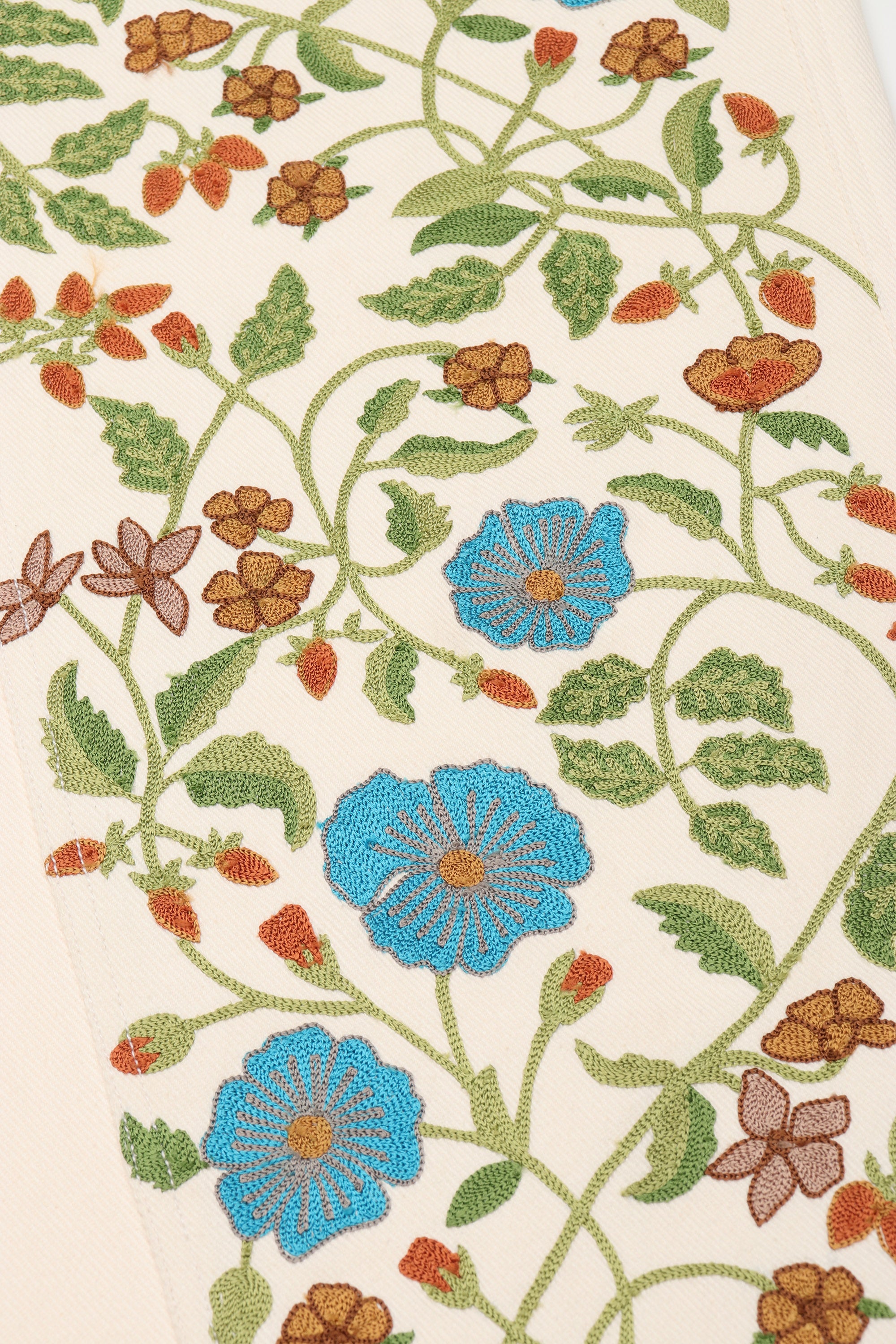 Floral embroidered carpenter pants