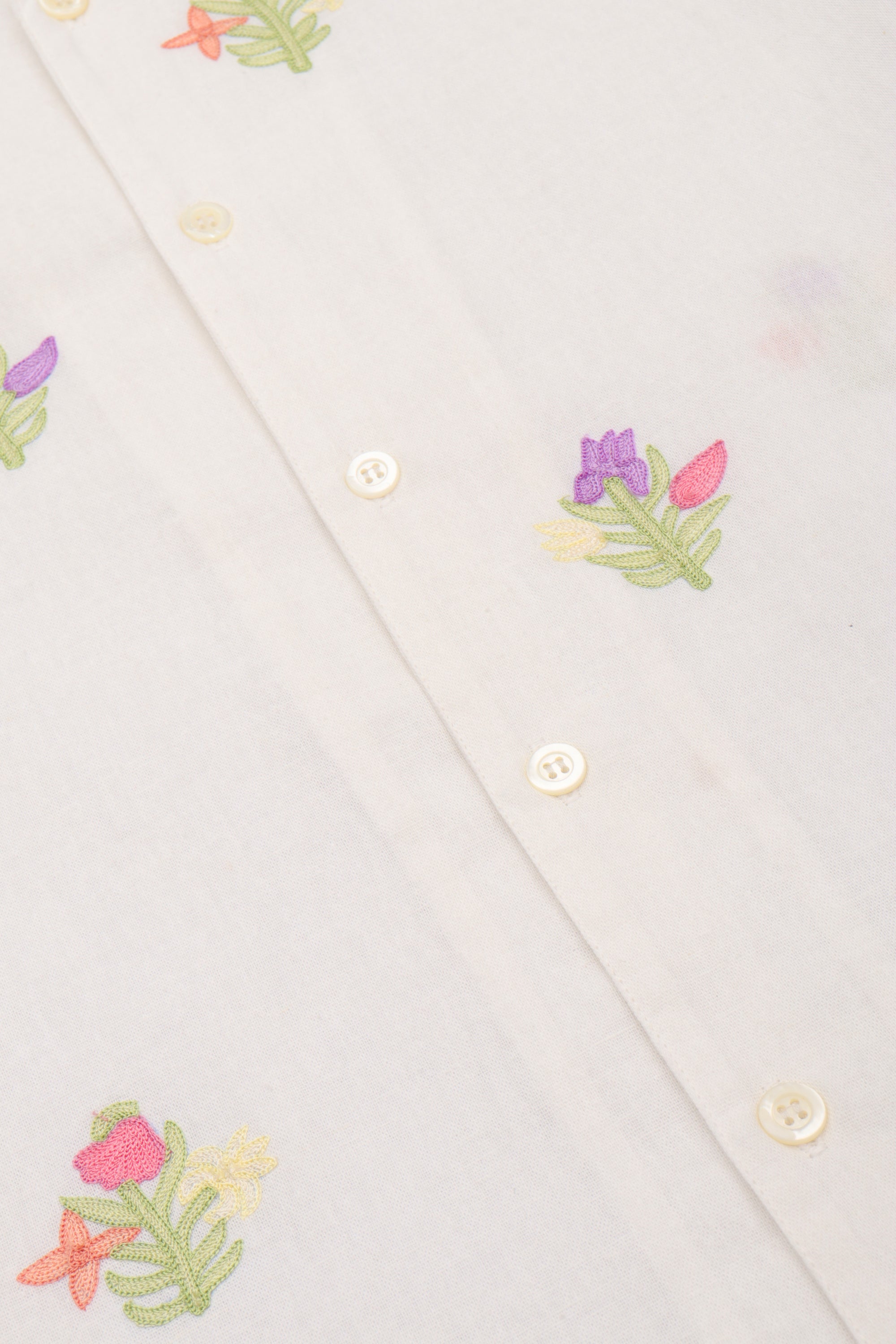 Summer floral embroidered shirt