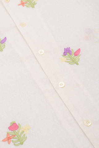 Summer floral embroidered shirt