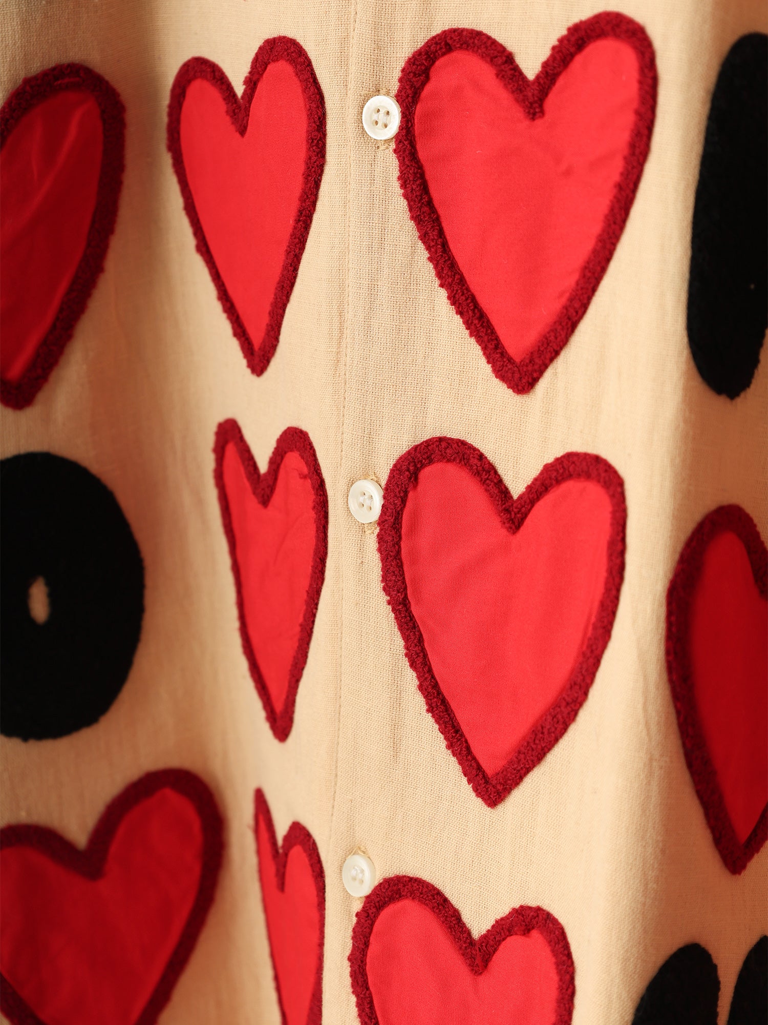 "Amour" hand appliqué shirt