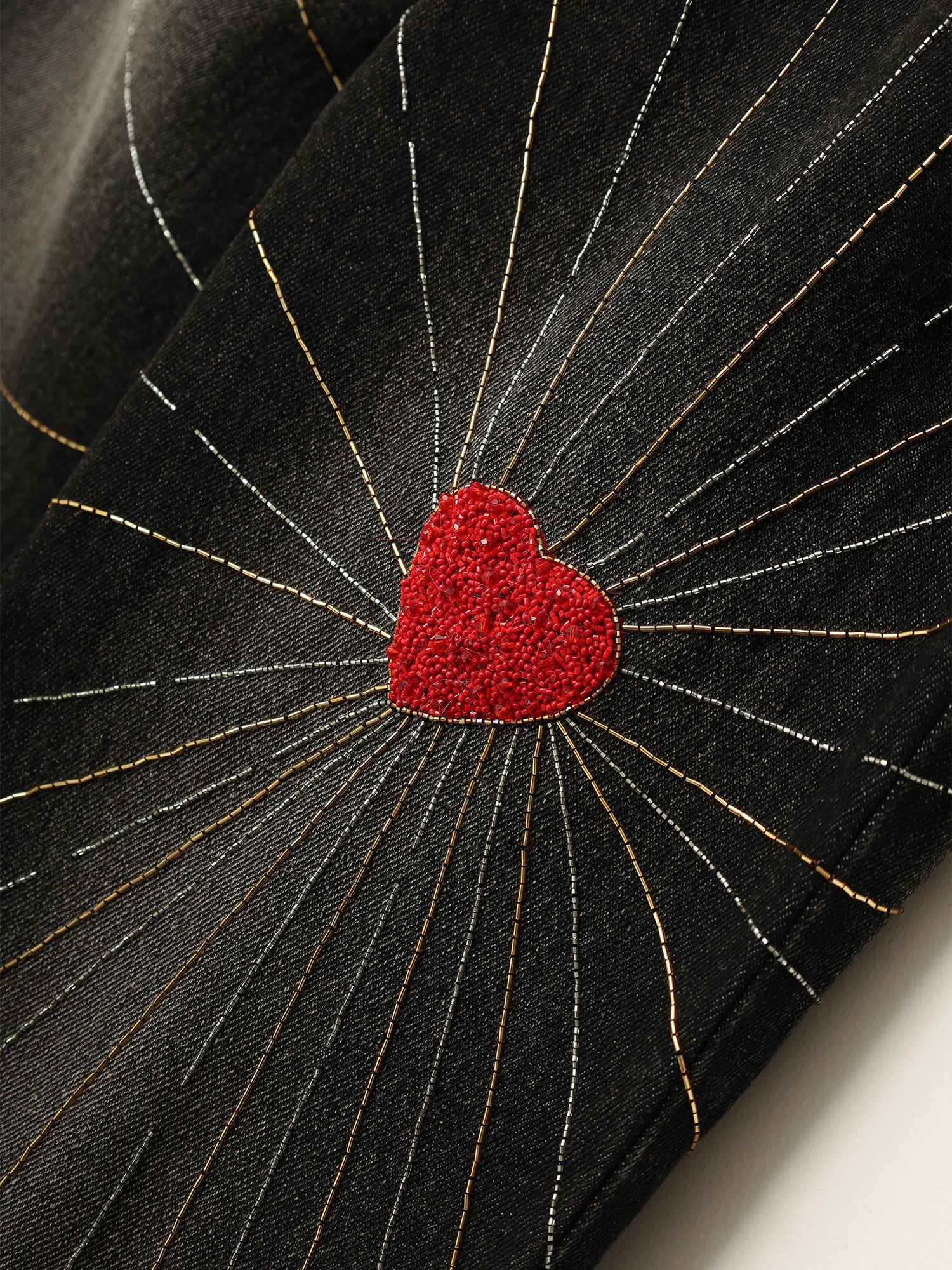 "Lovers" hand embroidered straight fit jeans