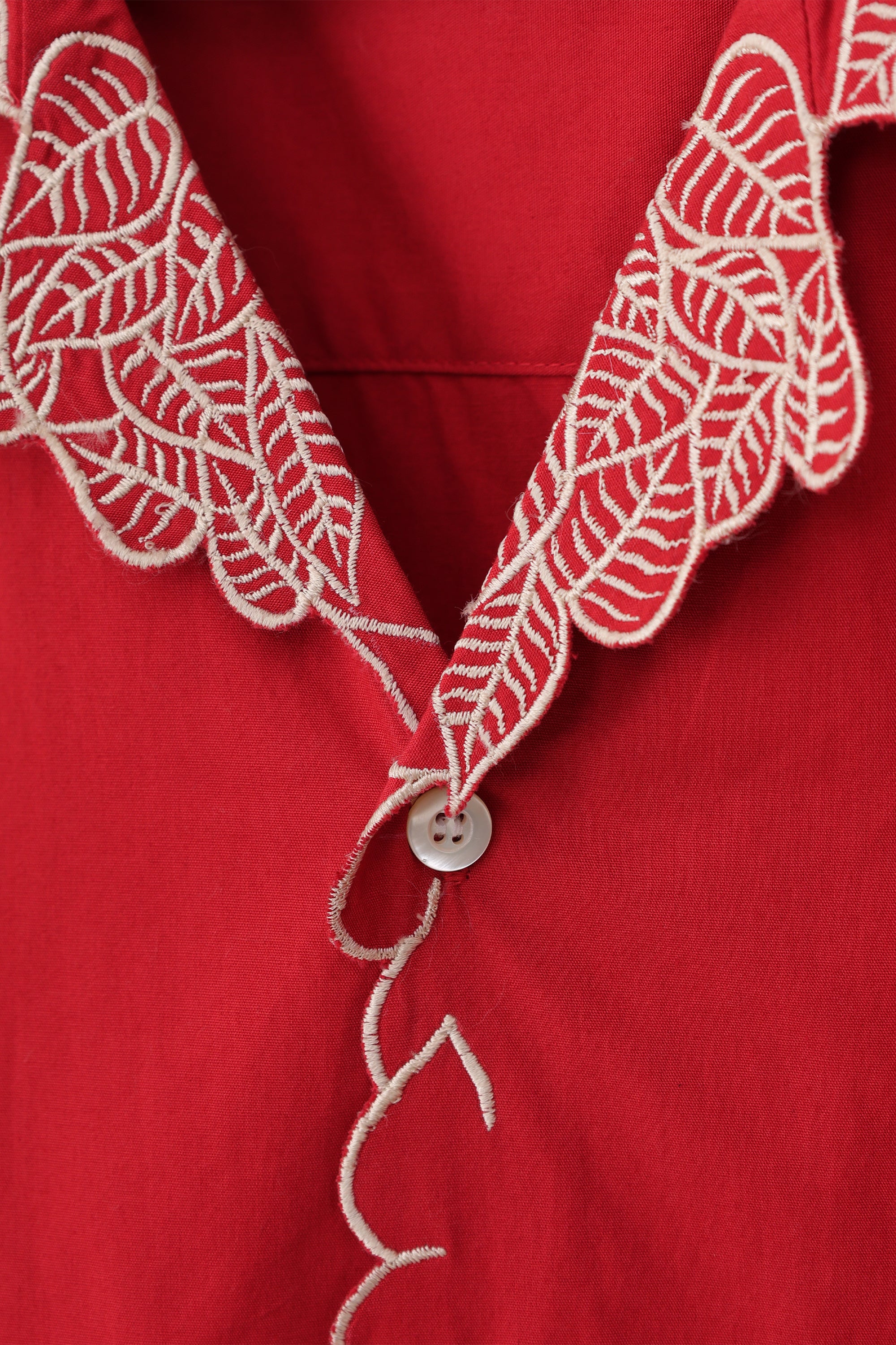 "Le Citron" Cutwork shirt- Red