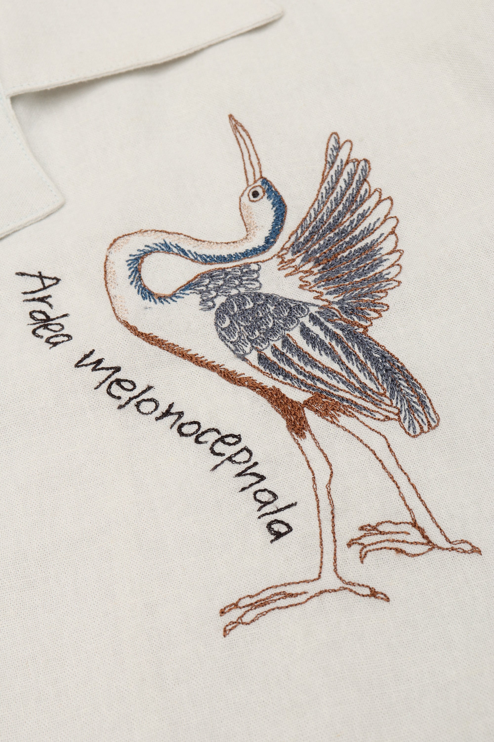 "Bird Journal" embroidered shirt