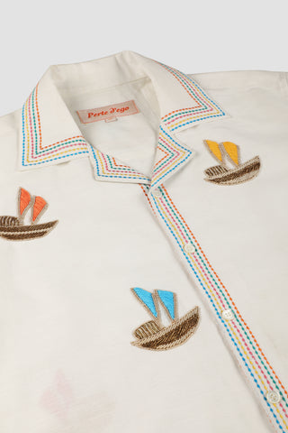 "Le Riveria" hand embroidered Shirt