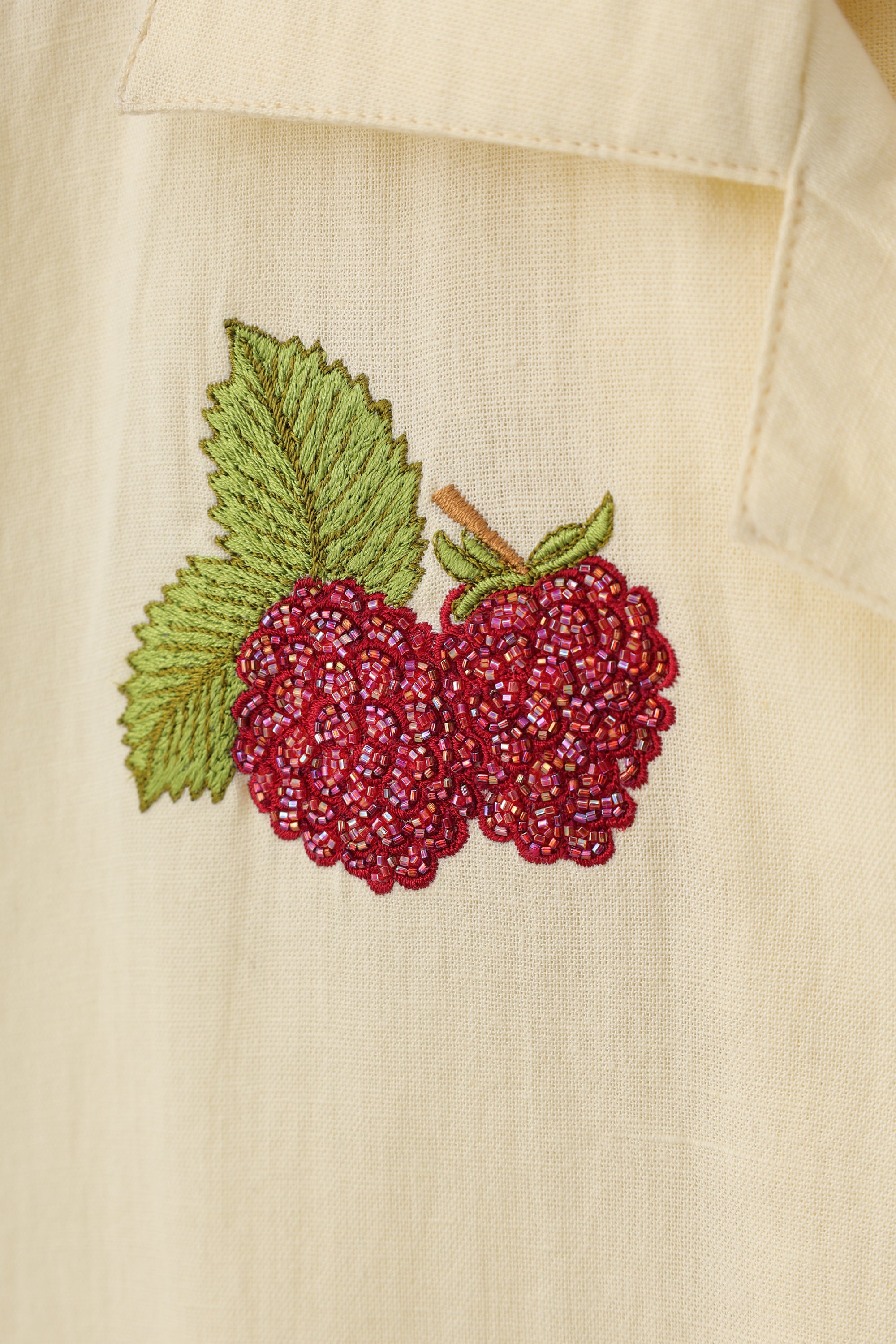 Hand embroidered berries shirt