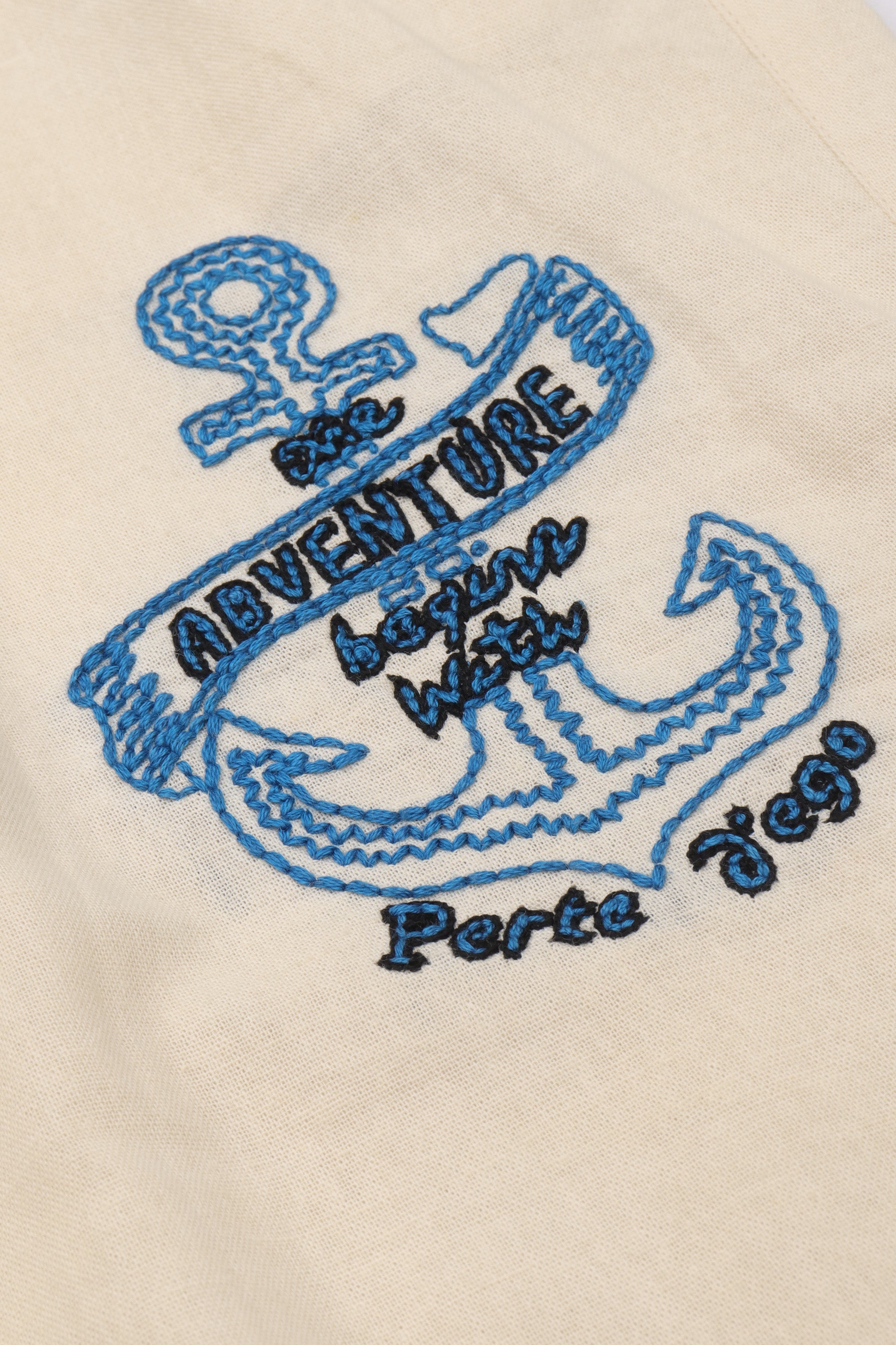 "Le adventure" hand embroidered lounge pants