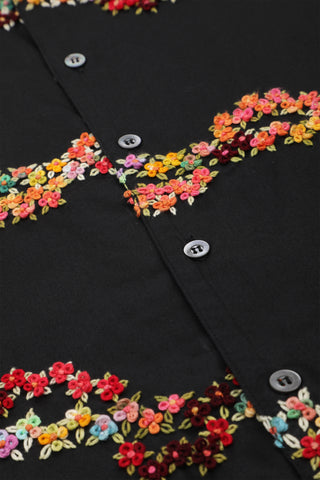 "Valley of flowers" hand embroidered Shirt