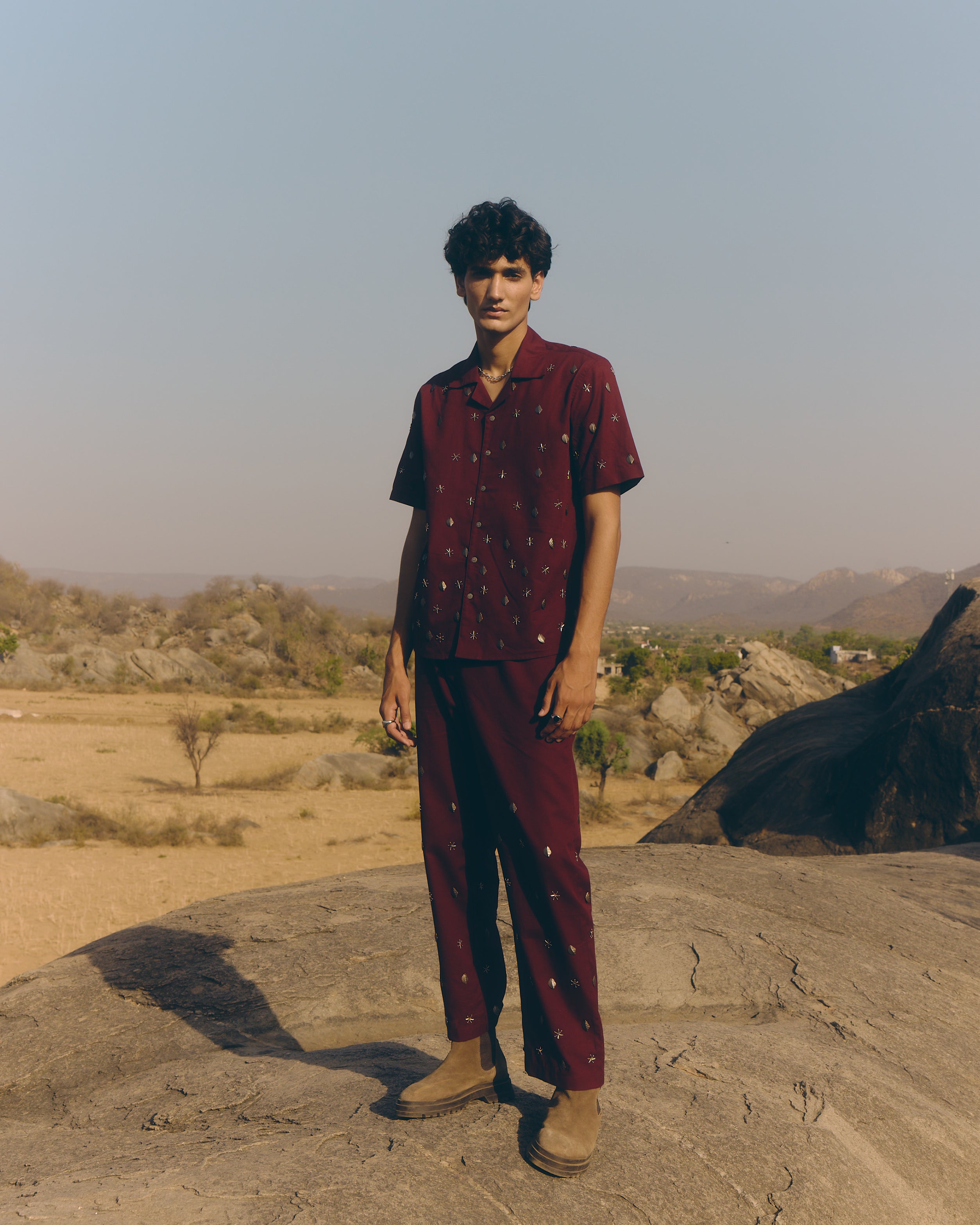 "Le trinket" hand embroidered shirt