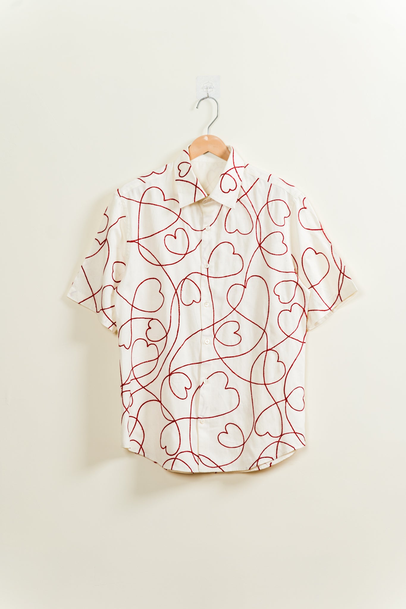 "Love scribbles" embroidered shirt