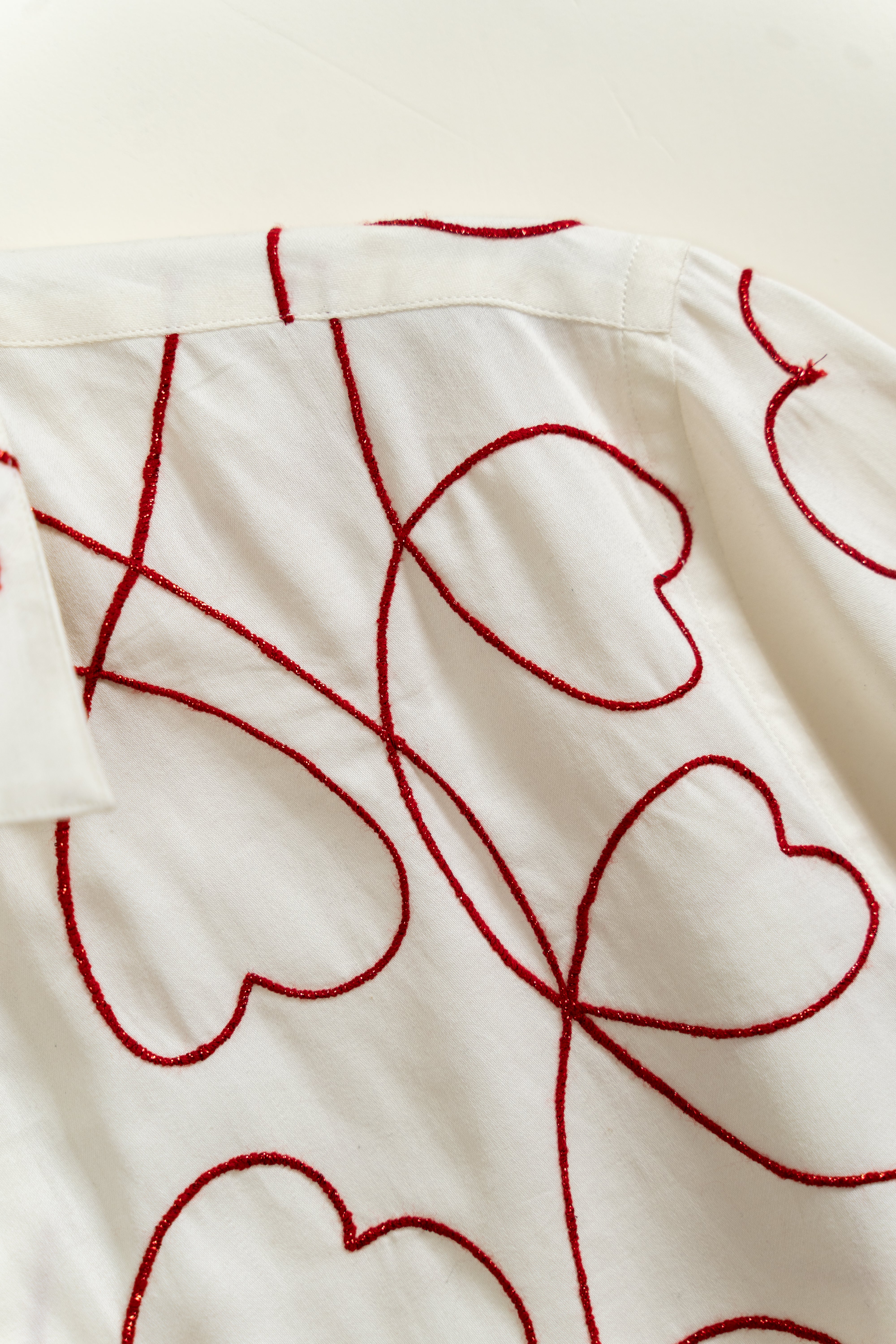 "Love scribbles" embroidered shirt