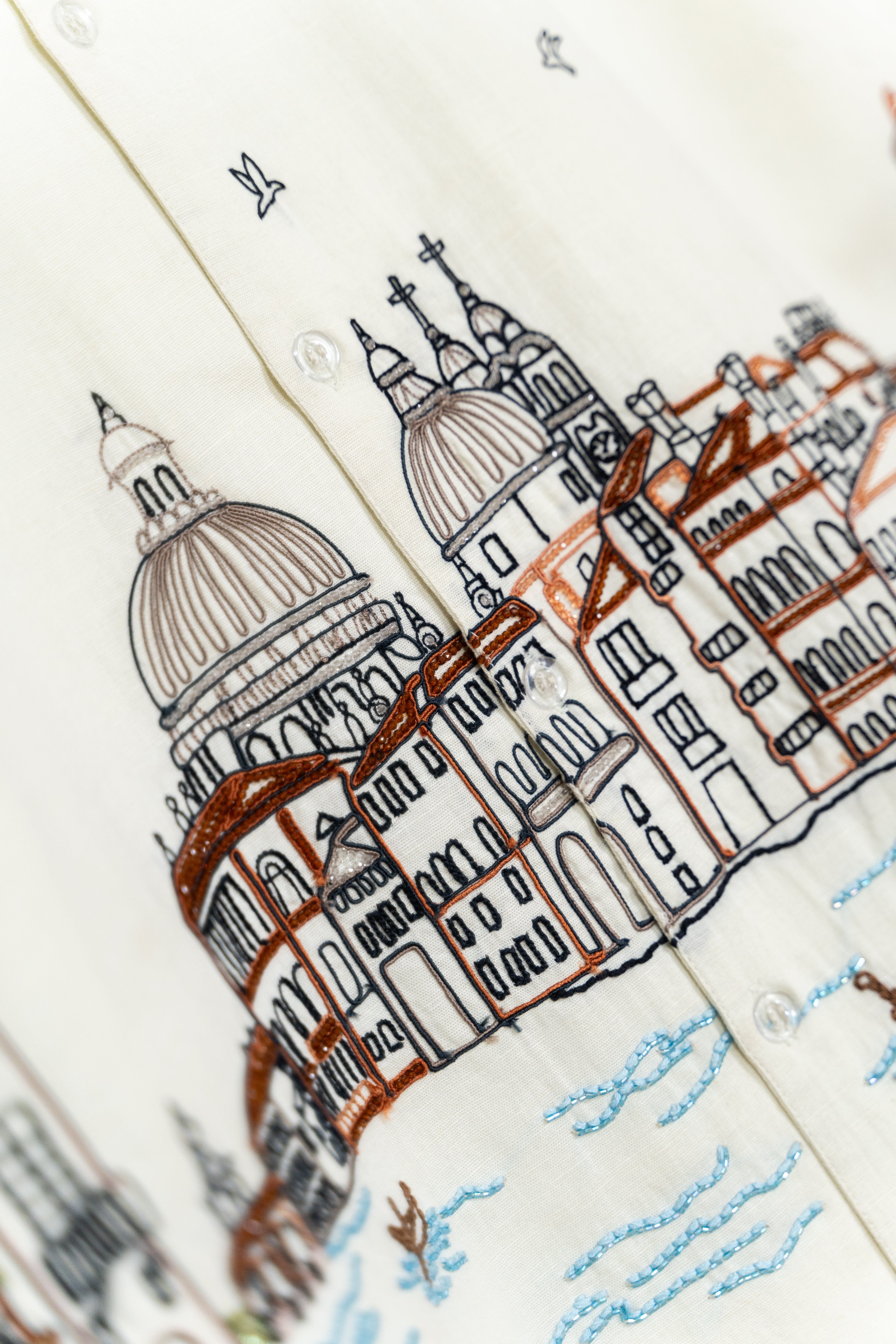 "Le Venice" hand embroidered shirt