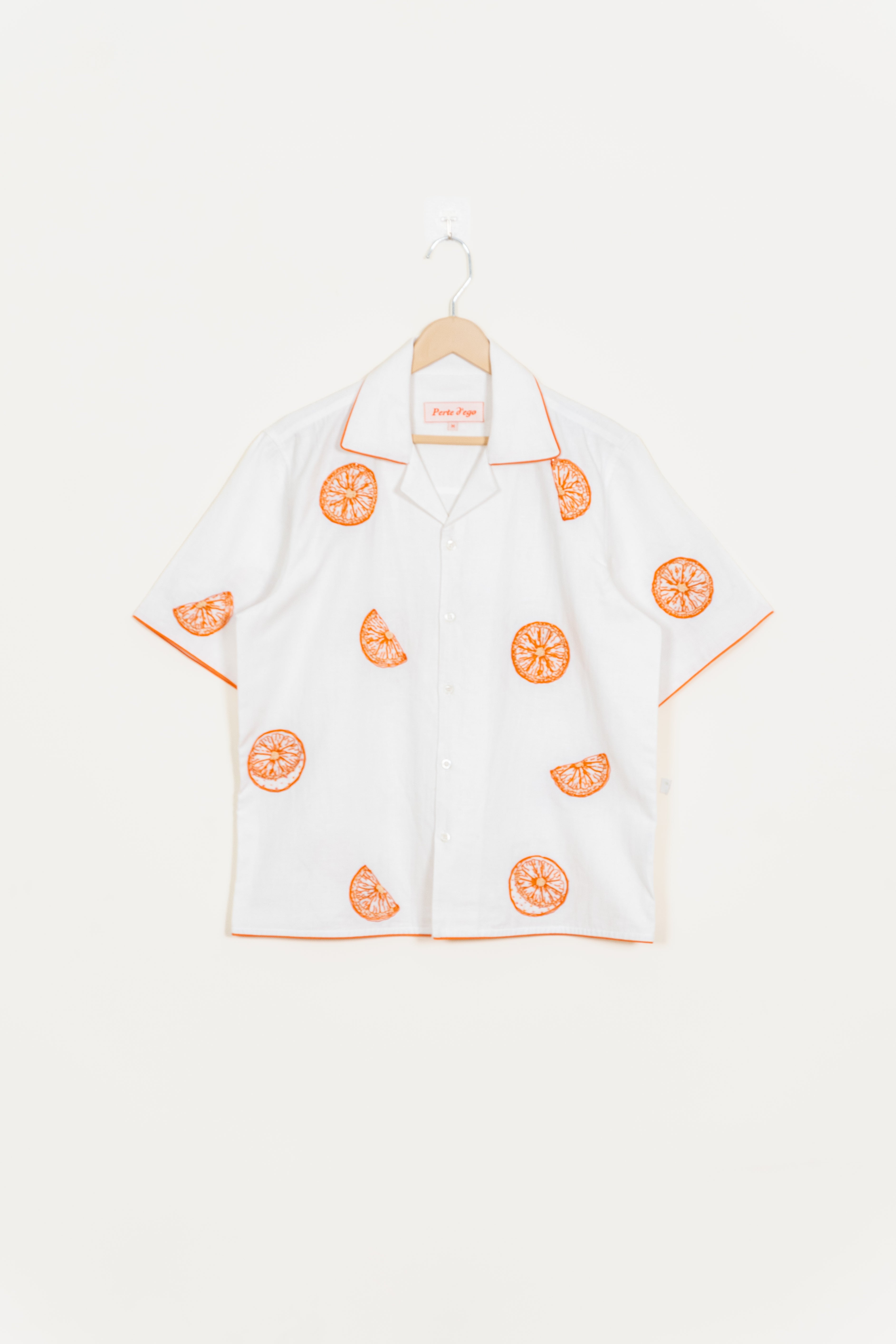 "Sunkissed Slices" hand embroidered shirt