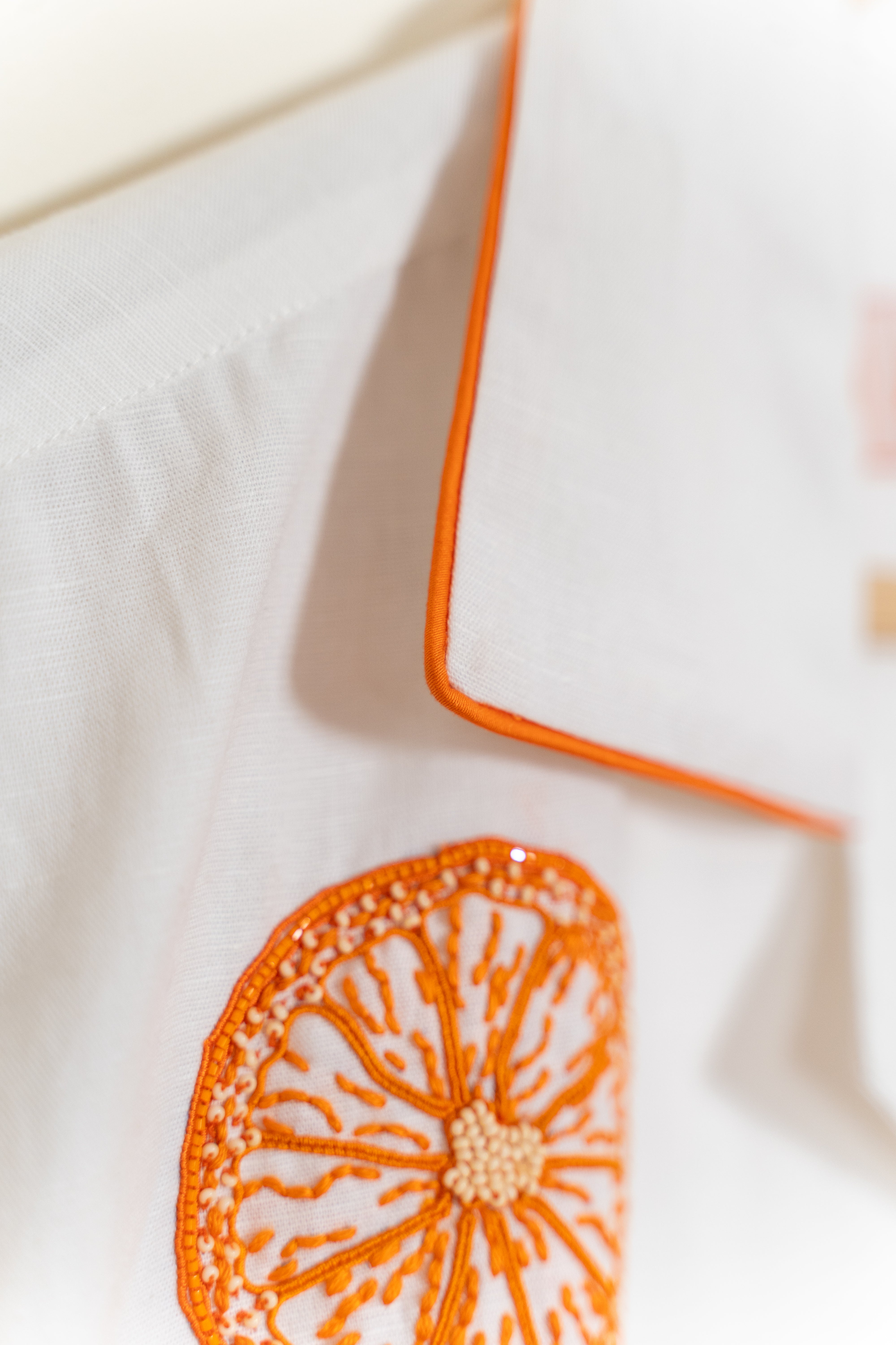 "Sunkissed Slices" hand embroidered shirt