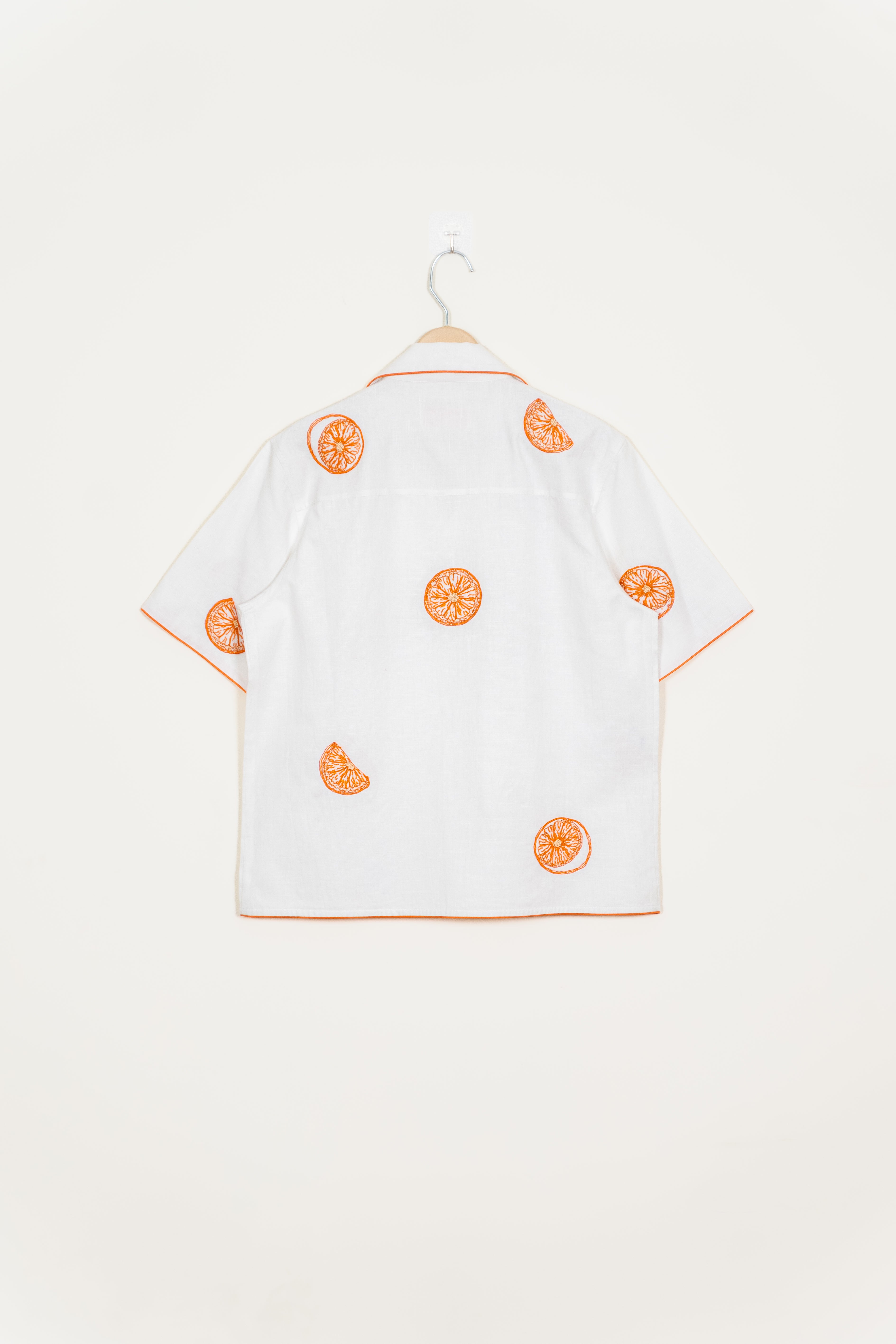 "Sunkissed Slices" hand embroidered shirt