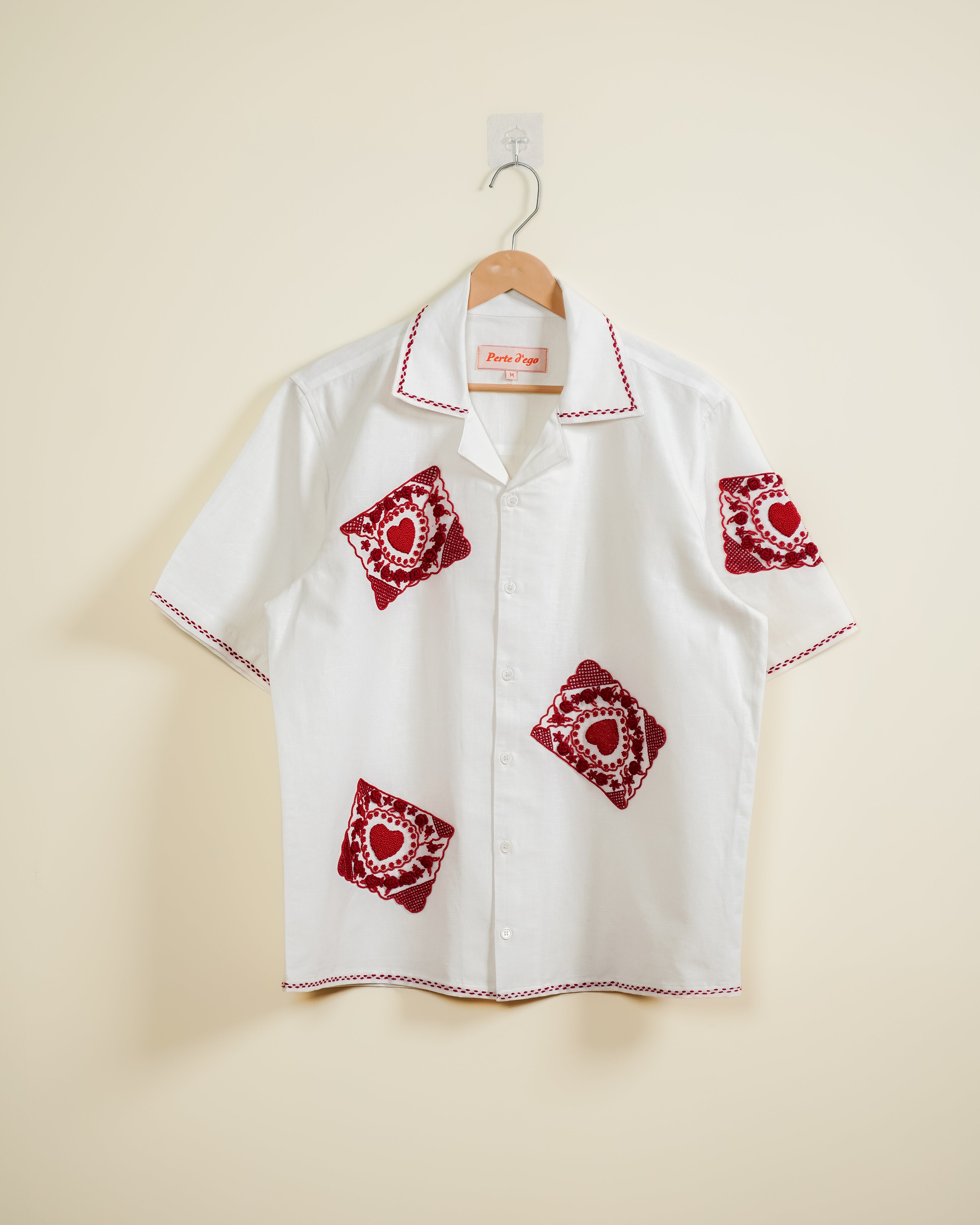 "Love letters to you" hand embroidered Shirt