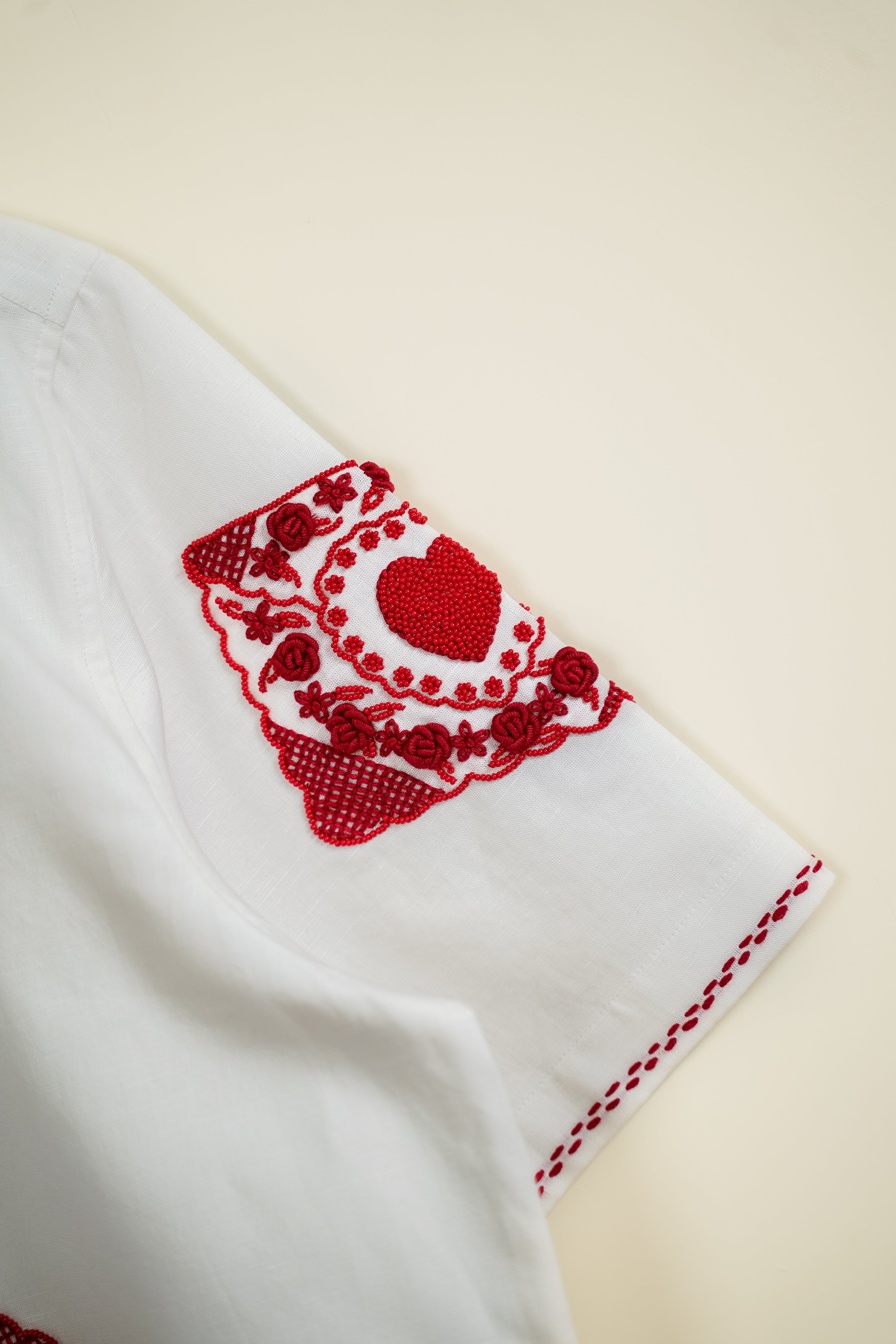 "Love letters to you" hand embroidered Shirt