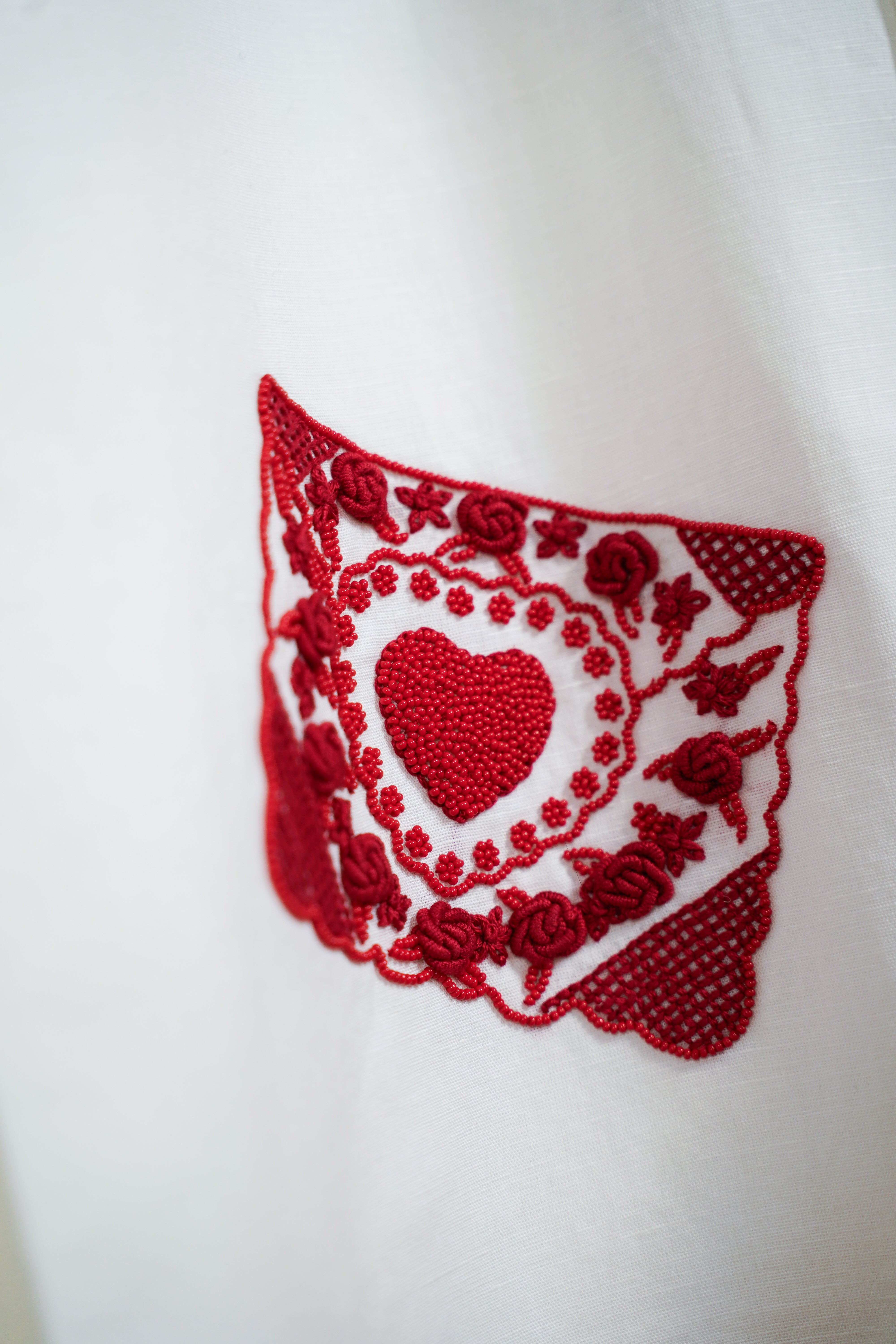 "Love letters to you" hand embroidered Shirt