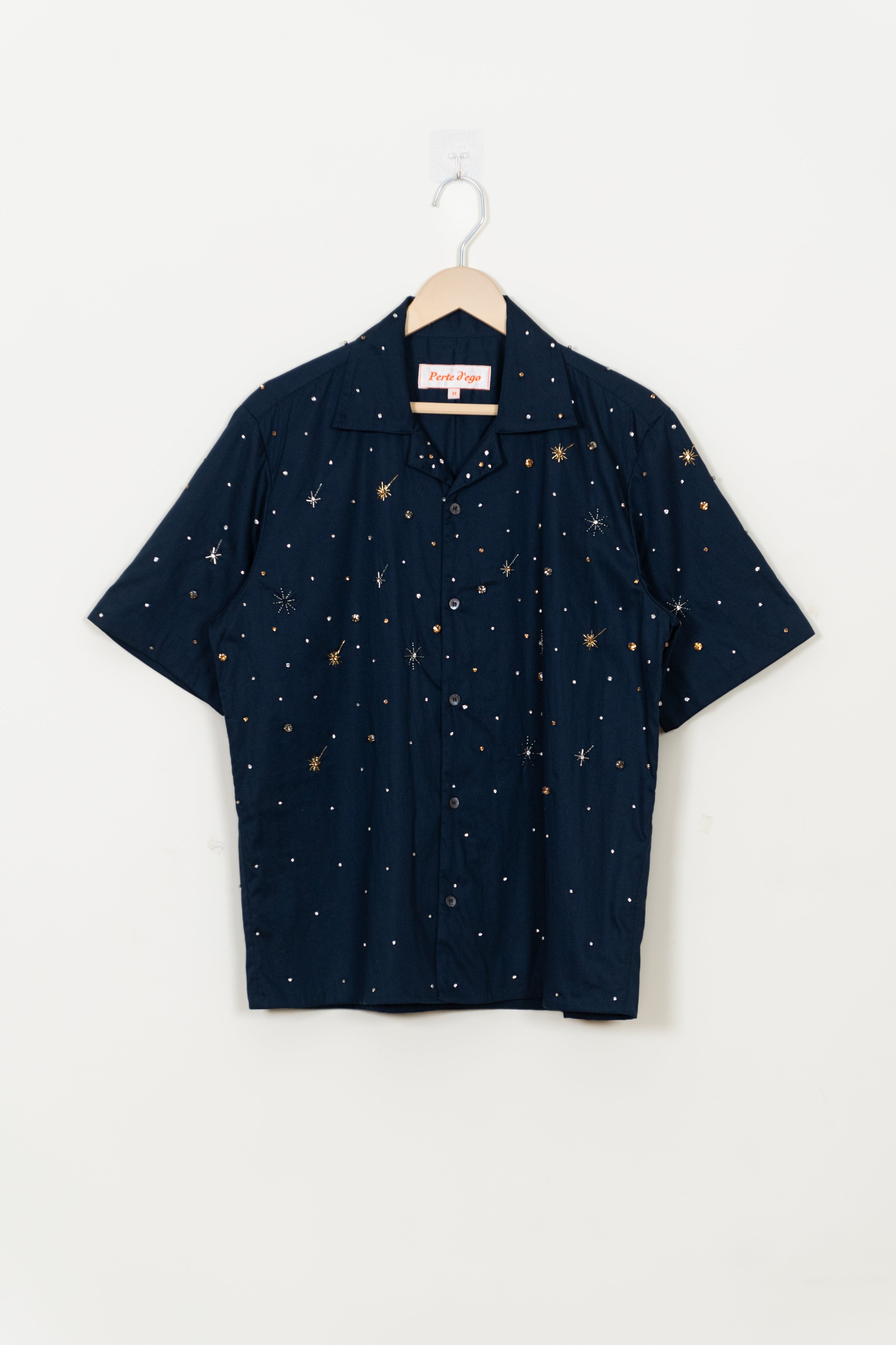 "Night sky" hand embroidered Shirt