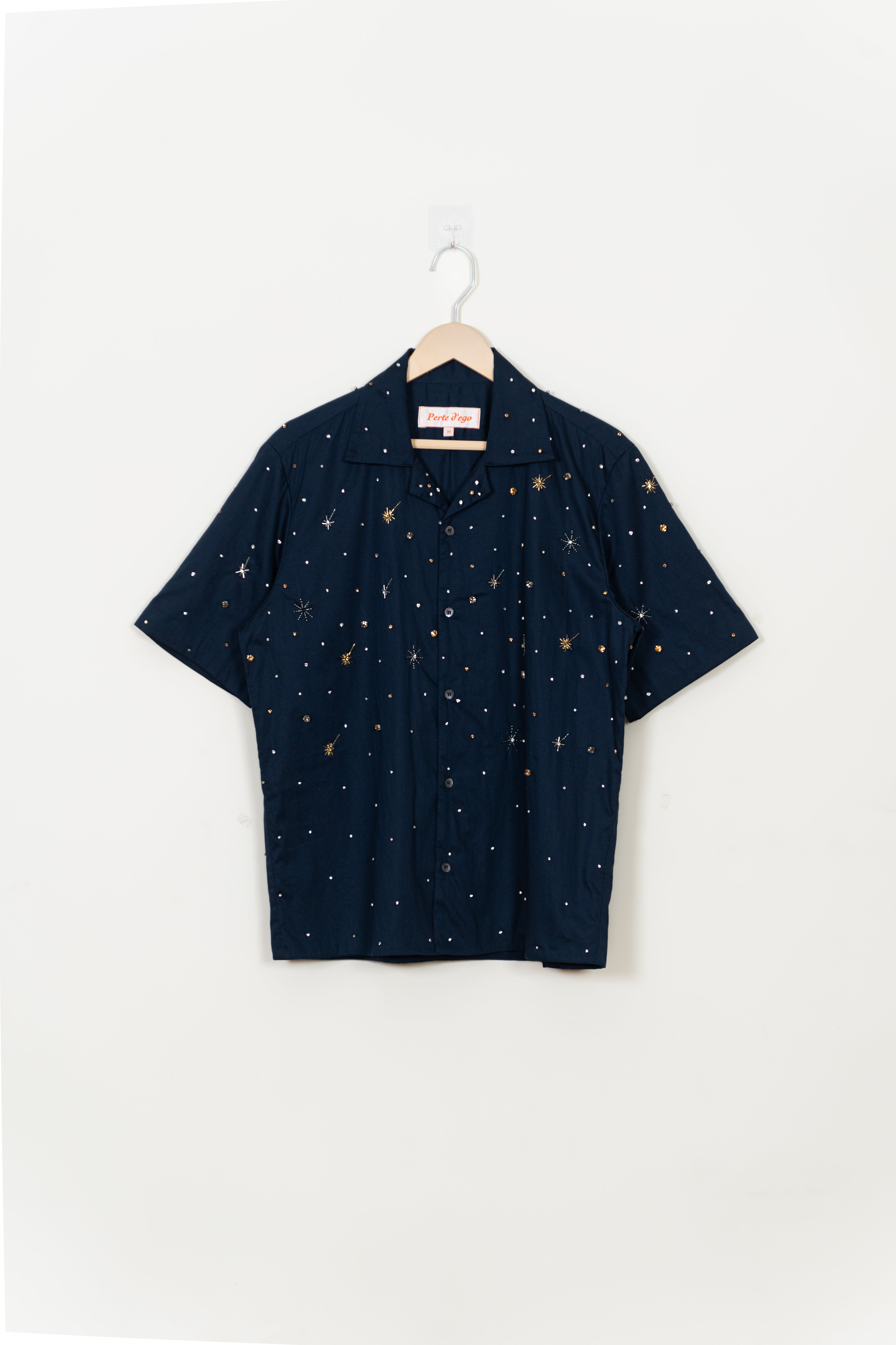 "Night sky" hand embroidered Shirt