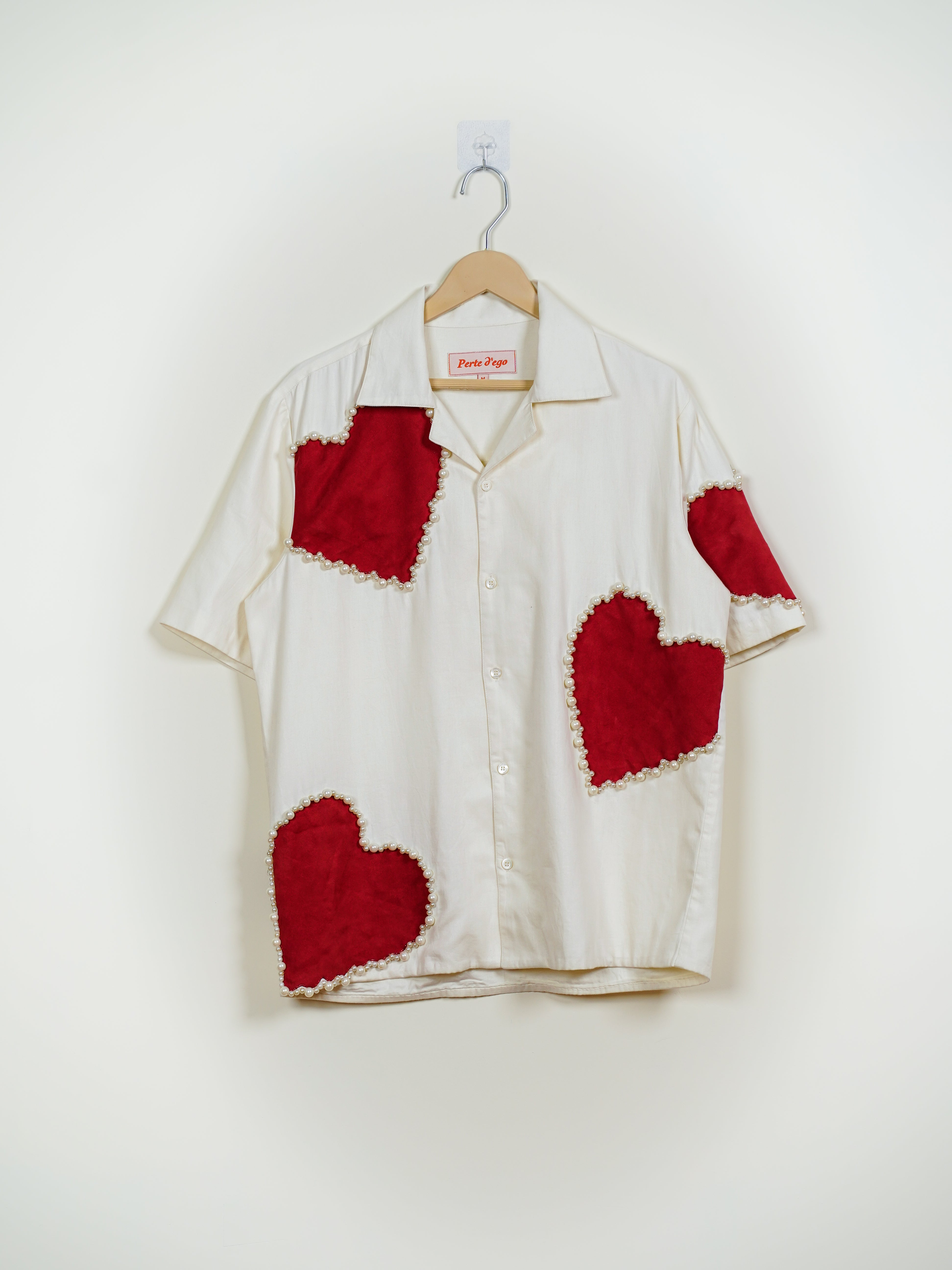 Hearts applique with pearls shirt