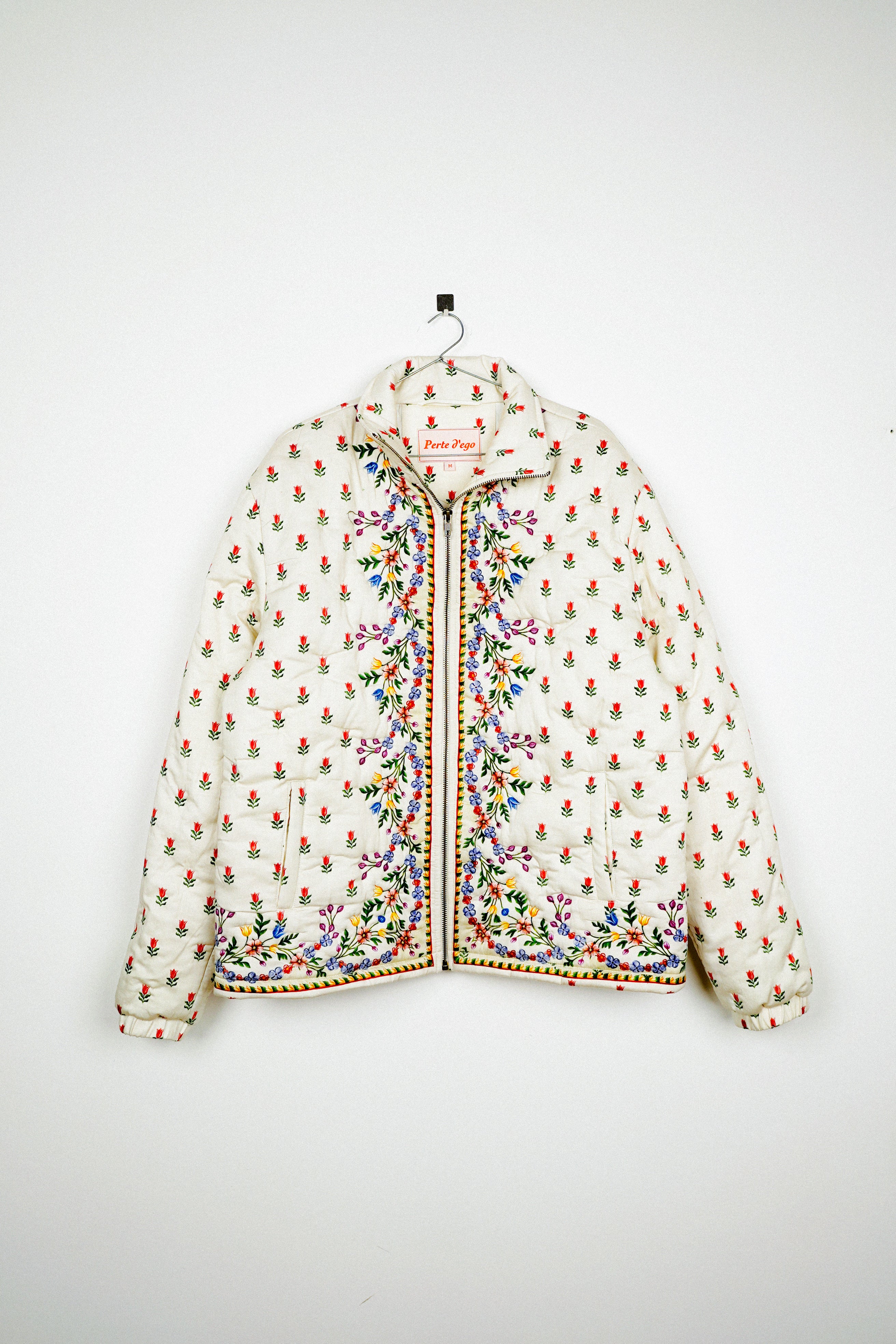 Watercolor border quilted jacket
