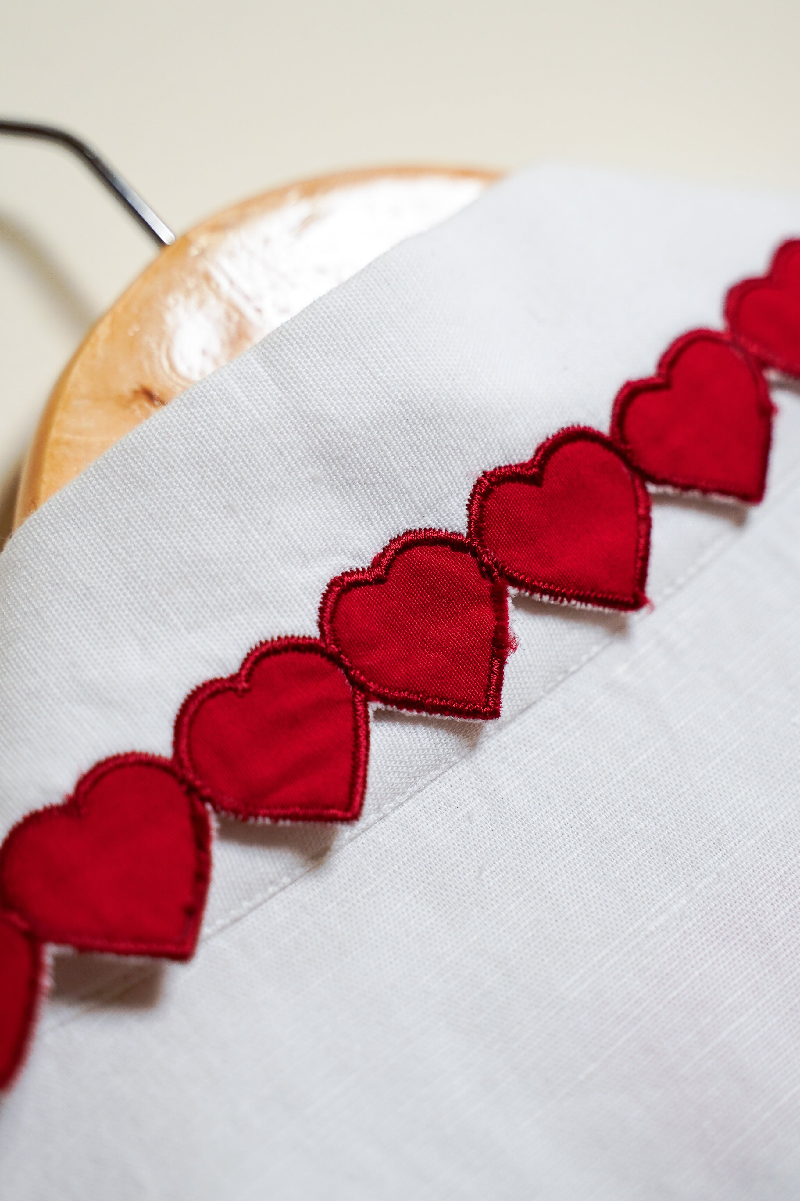 "Love locket" hand embroidered shirt