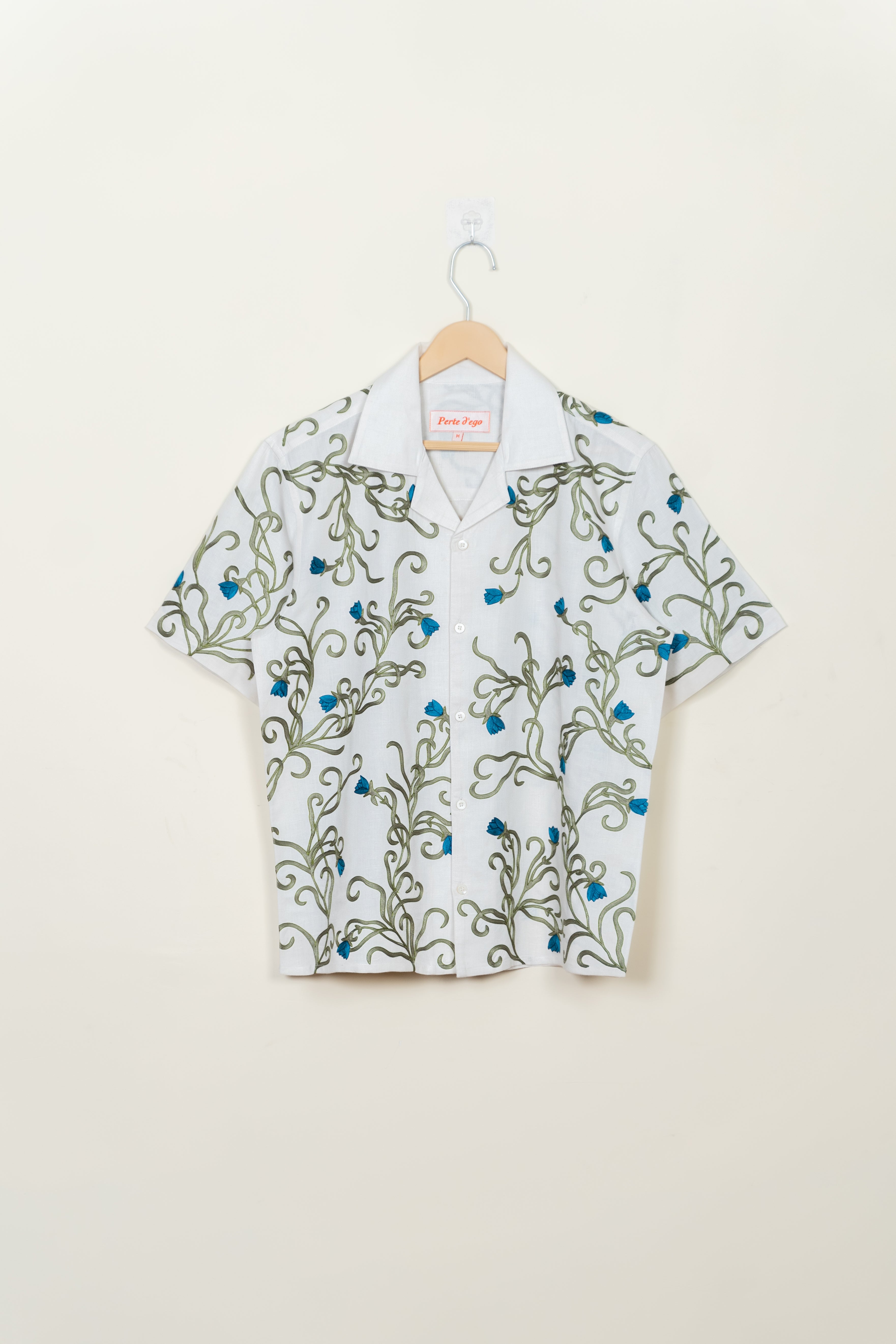 "Blue Lotus" embroidered shirt