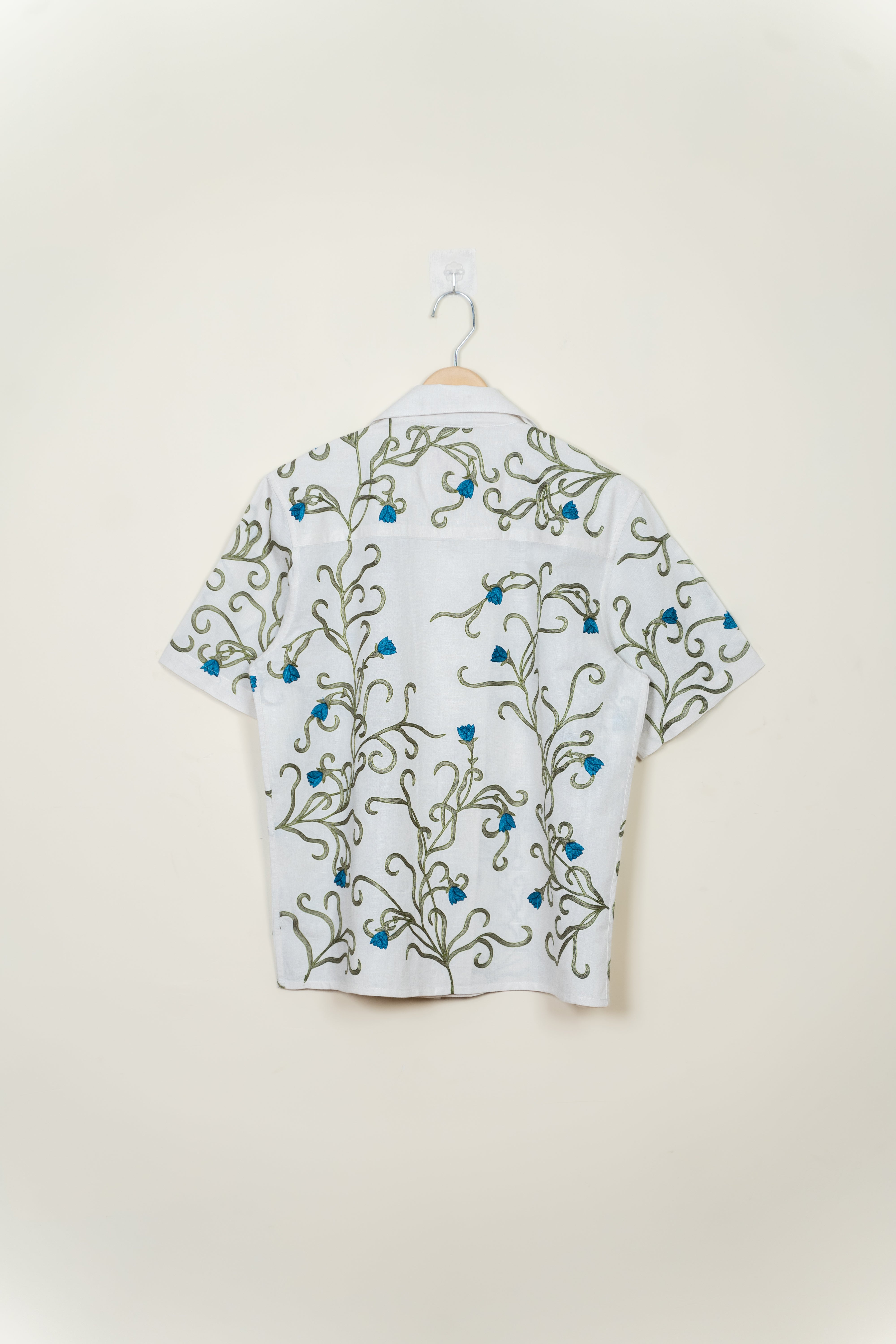 "Blue Lotus" embroidered shirt