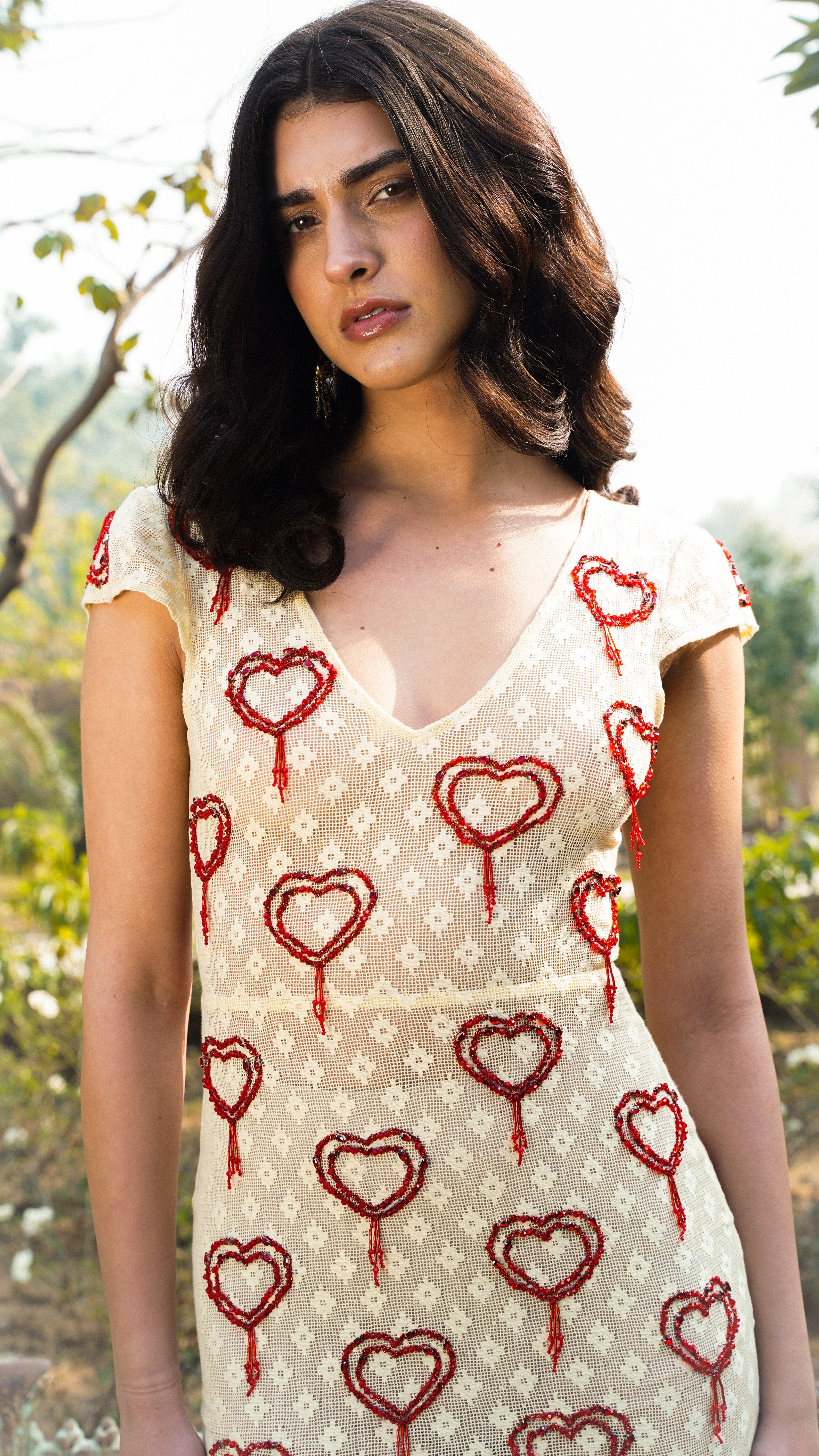 Amy hand embroidered lace dress