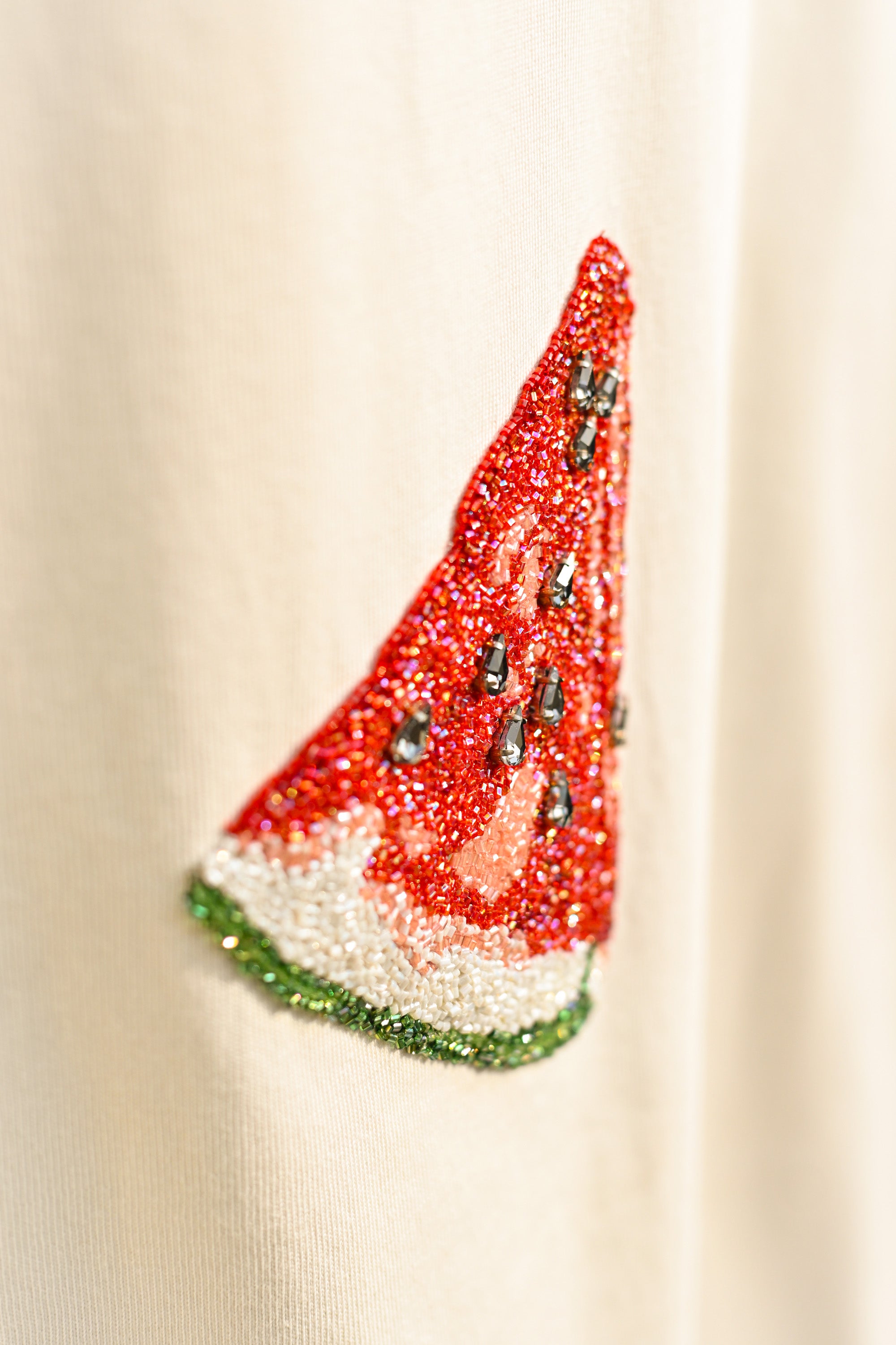 "Watermelon slice" hand embroidered T-Shirt