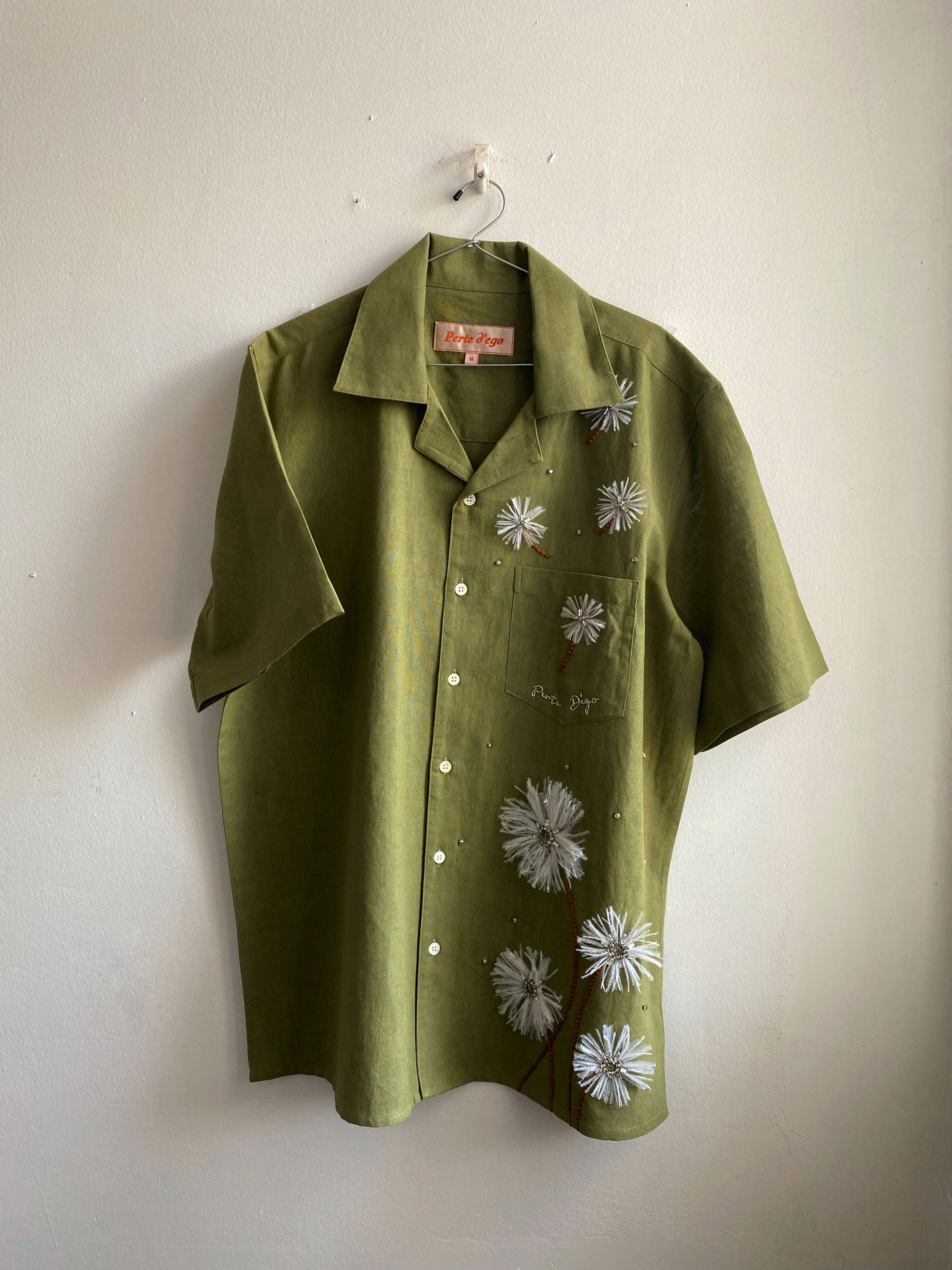 "Le dandelions" hand embroidered Shirt