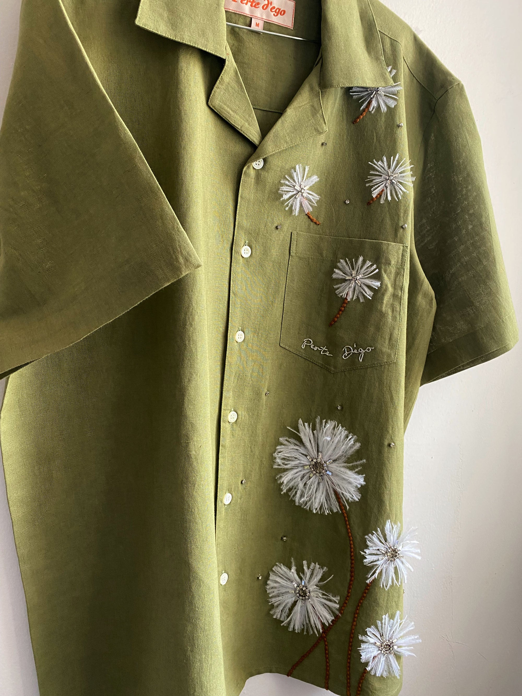 "Le dandelions" hand embroidered Shirt