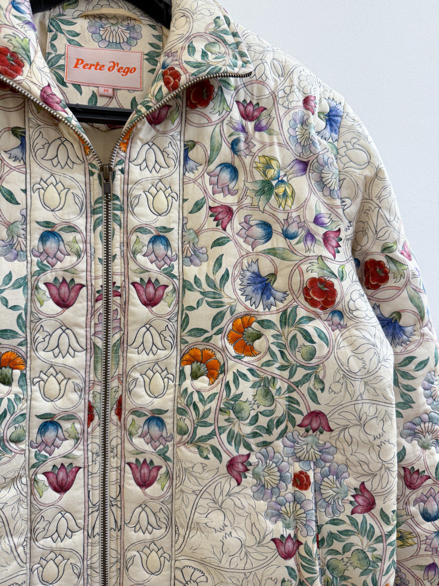 Watercolor placement quilted jacket