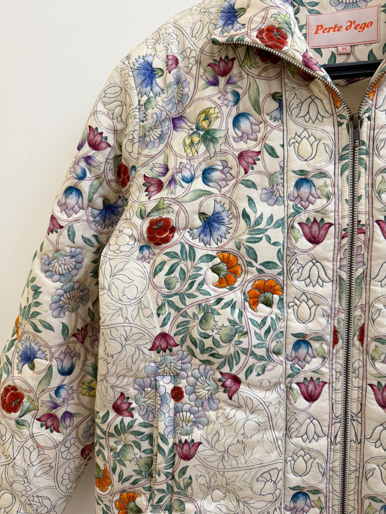 Watercolor placement quilted jacket