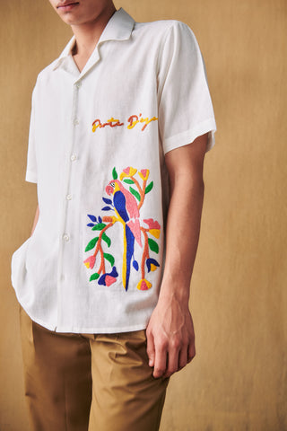 Macaw embroidered shirt