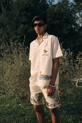 "Le duck" hand embroidered Shirt