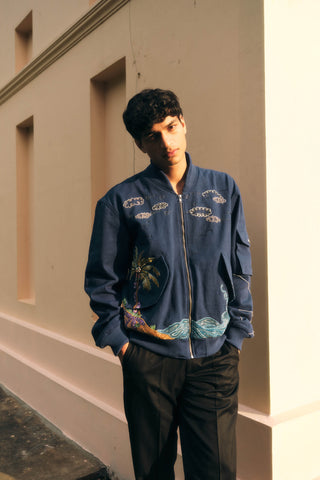"Le Marin" hand embroidered jacket