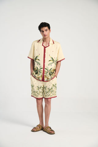 "Palm forest" half sleeves shirt