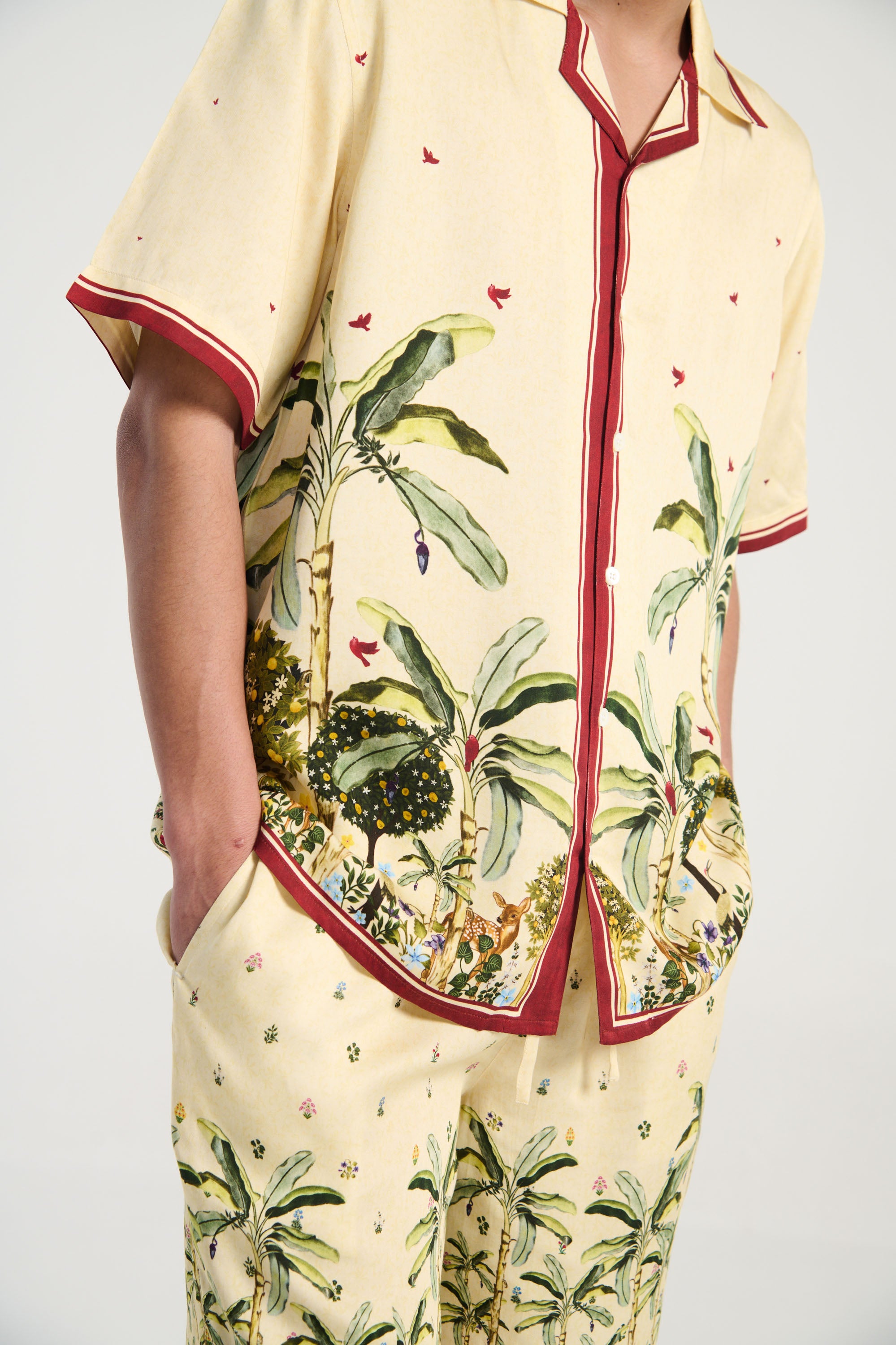 "Palm forest" half sleeves shirt