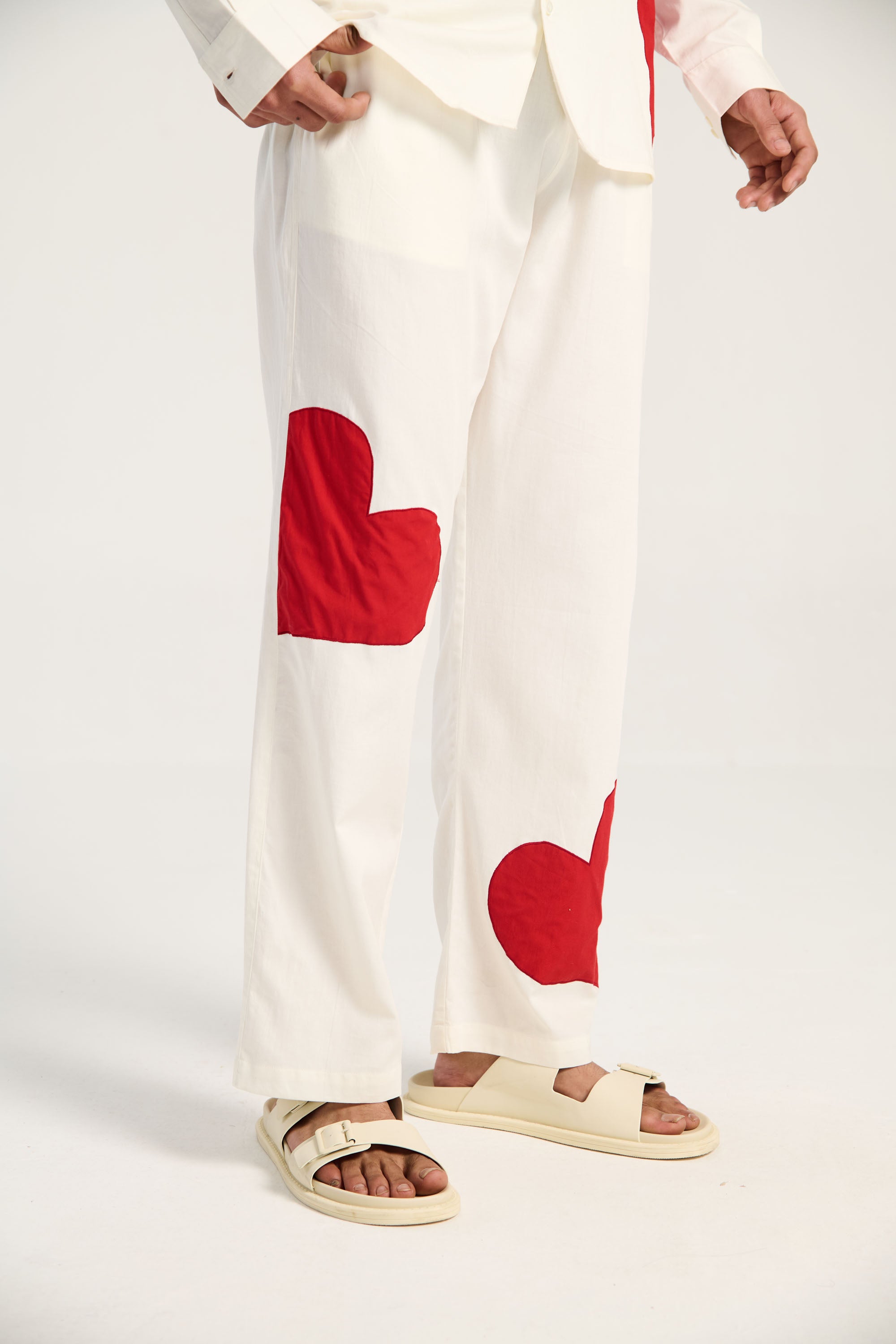 Hearts appliqué lounge pants