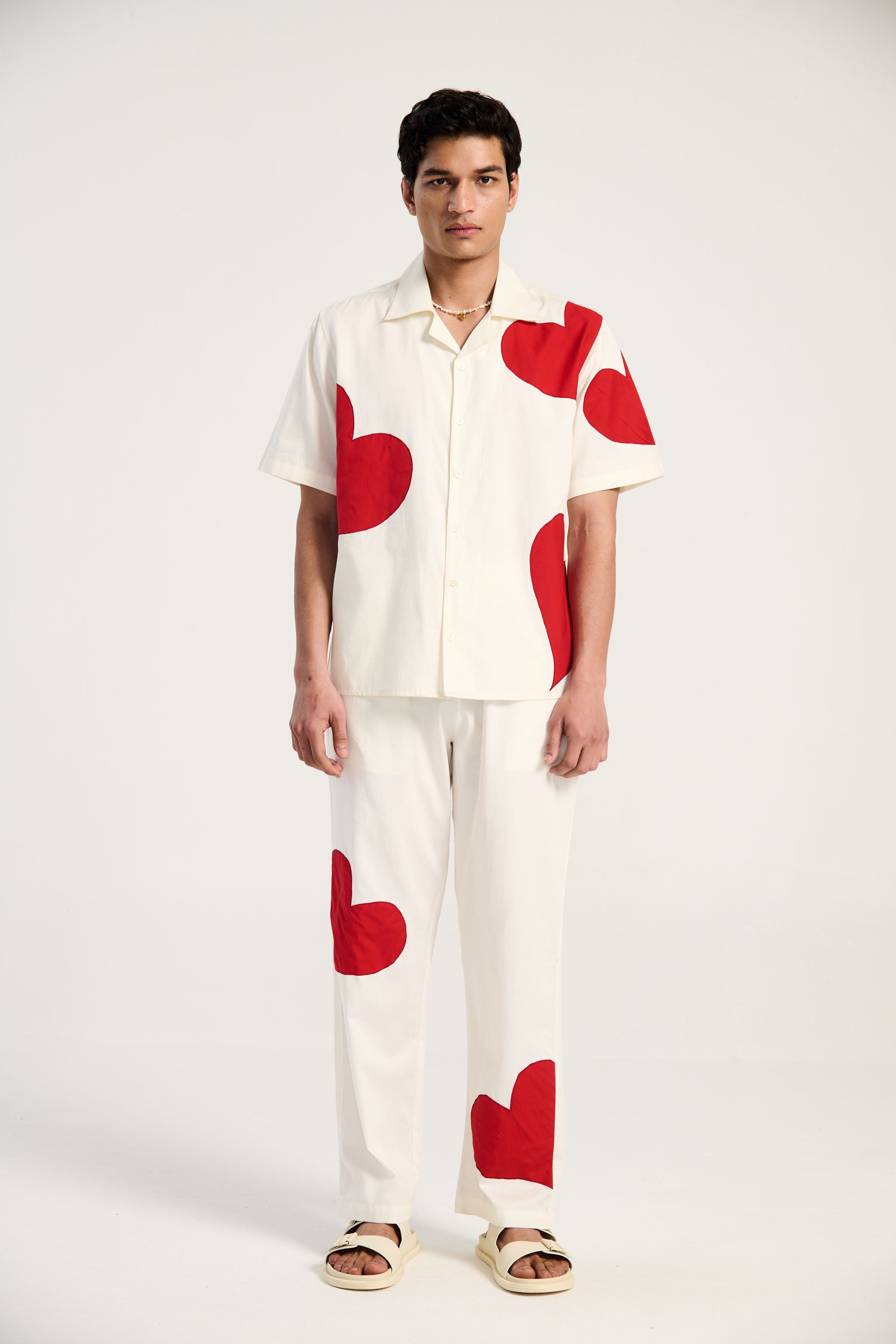 Hearts appliqué lounge pants