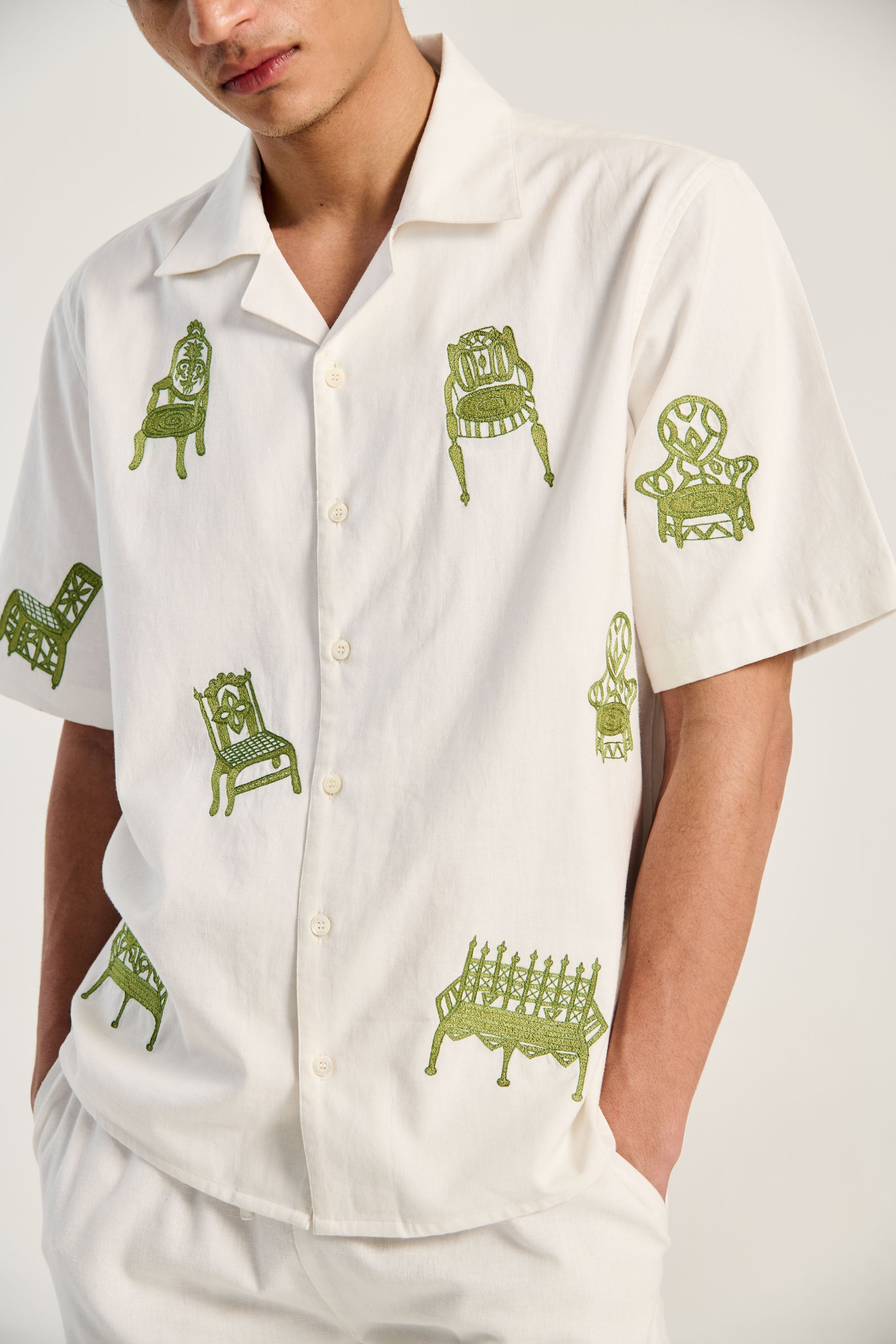 Embroidered furniture resort shirt