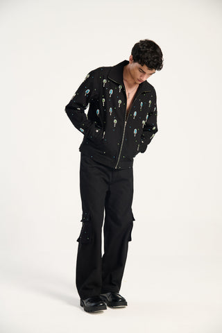"Midnight in Miami" hand embroidered jacket