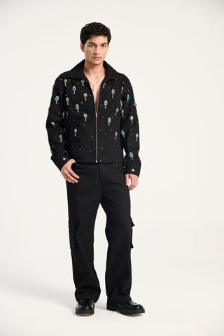 "Midnight in Miami" hand embroidered jacket