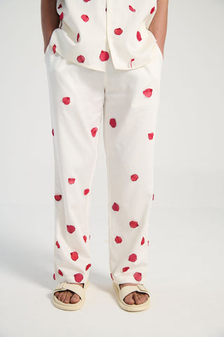"Lover forever" hand embroidered lounge pants
