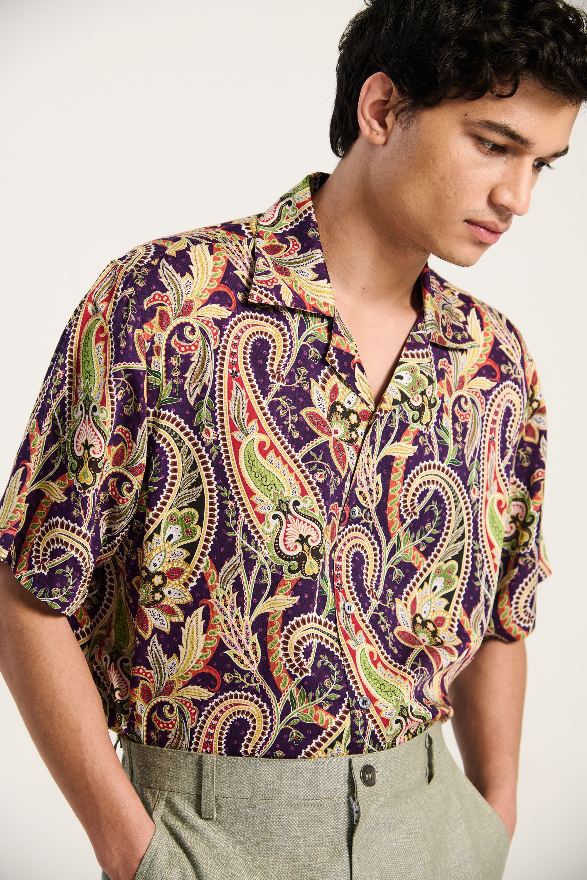 Purple paisley shirt